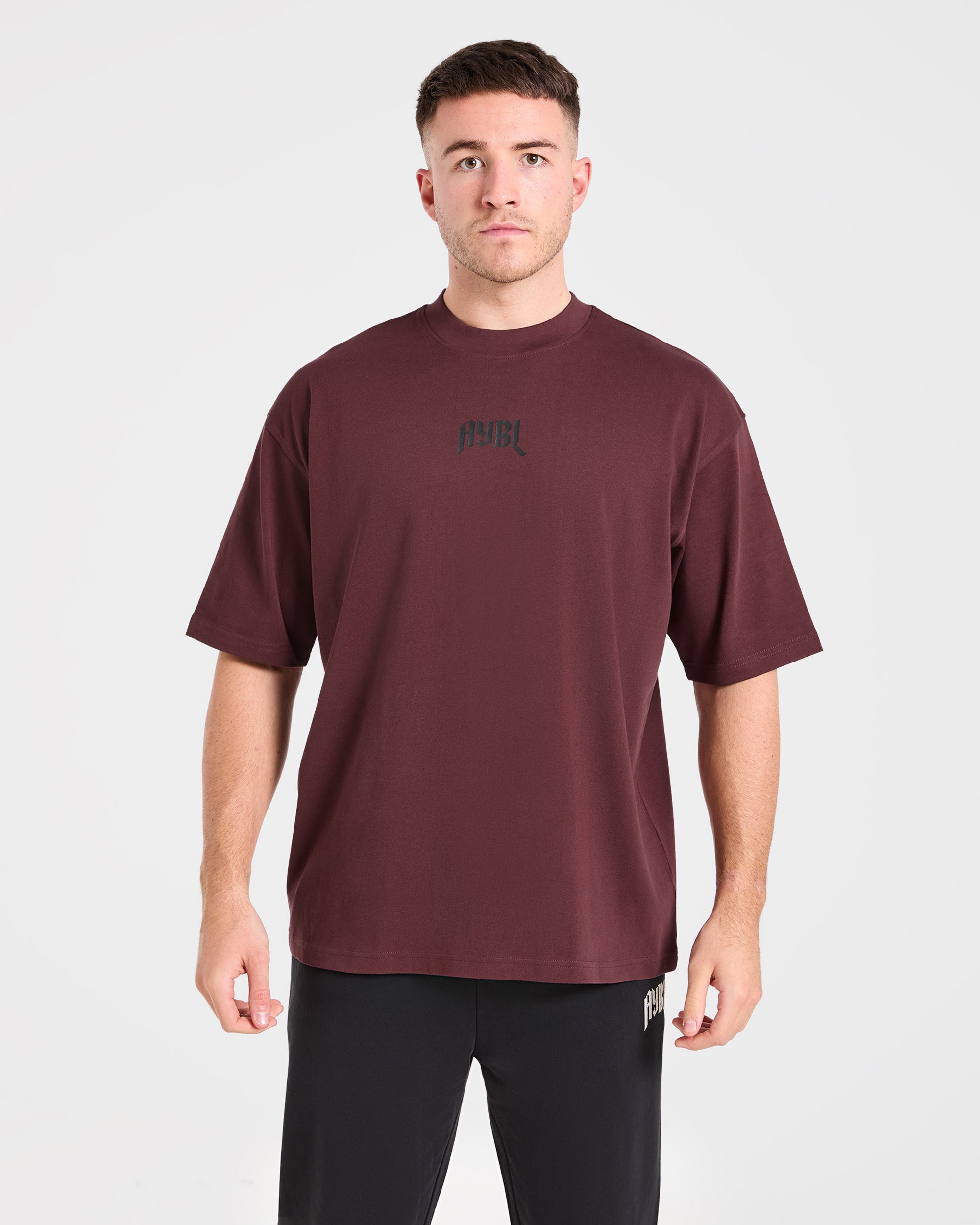 Heavy Lifting Gothic Oversized T Shirt - Dusty Plum/Noir