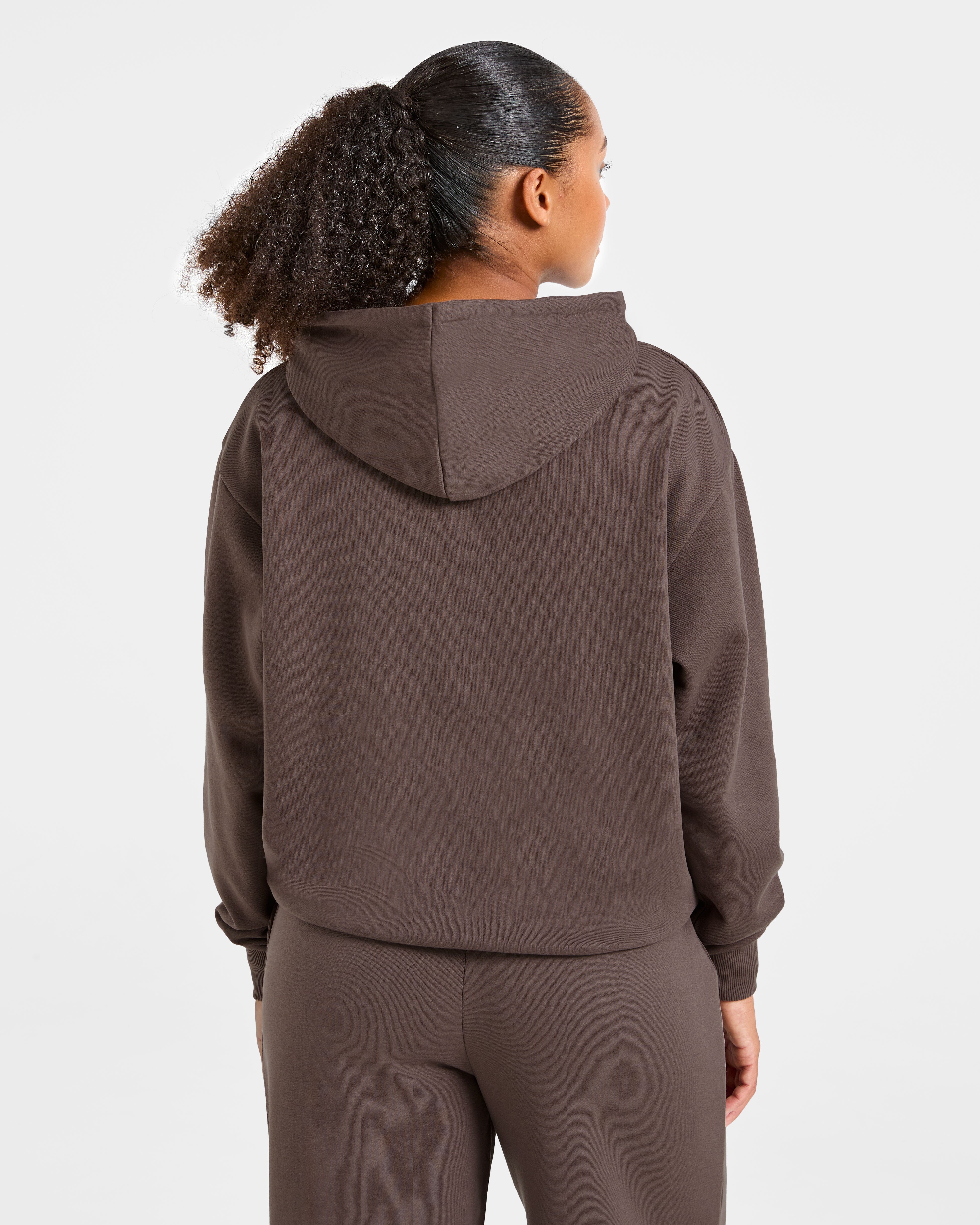 Lifestyle Oversized Zip Up Hoodie - Umber Marron