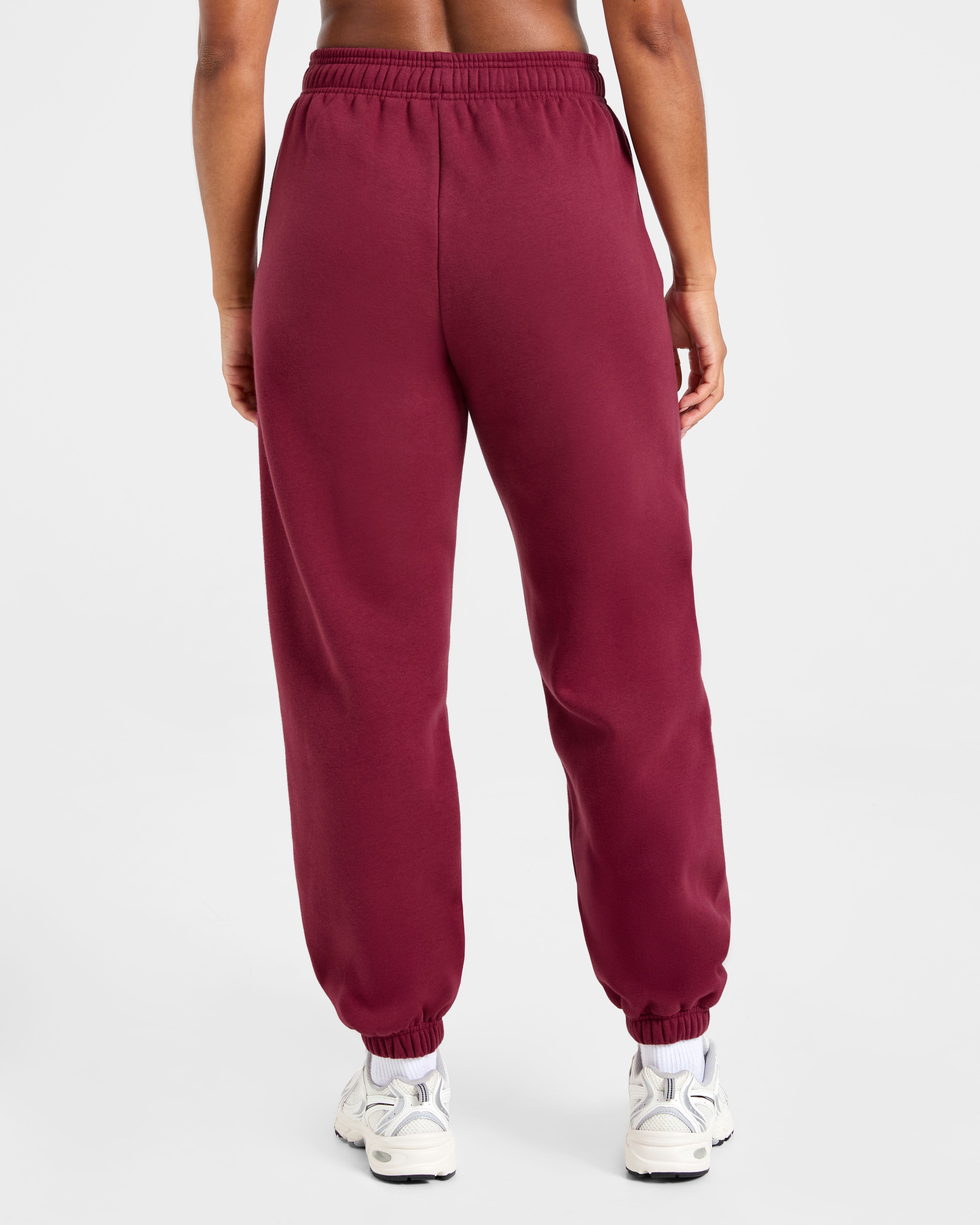 Classic Plush Oversized Joggers - Muted Raspberry