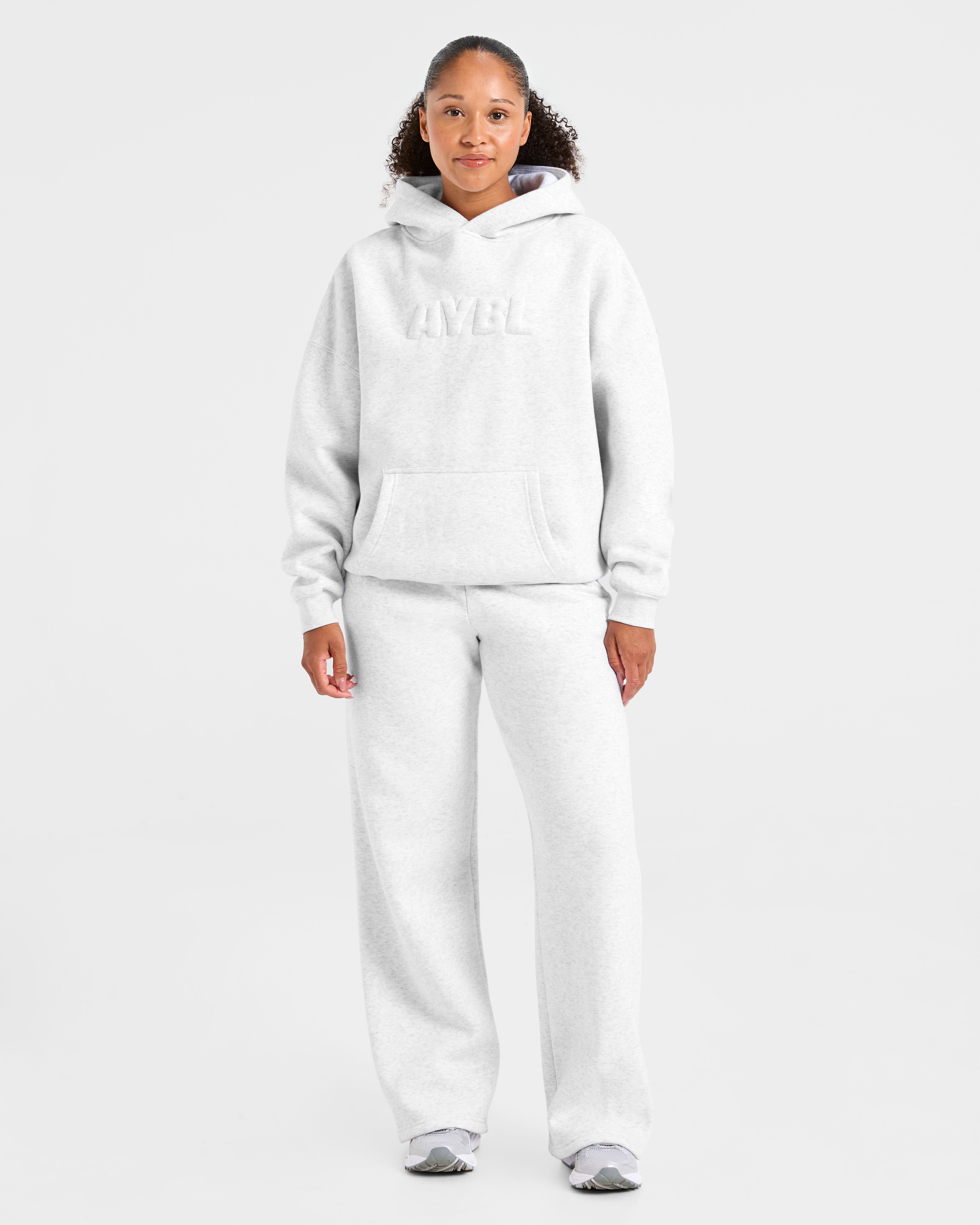 Classic Plush Oversized Straight Leg Joggers - Heather Gris
