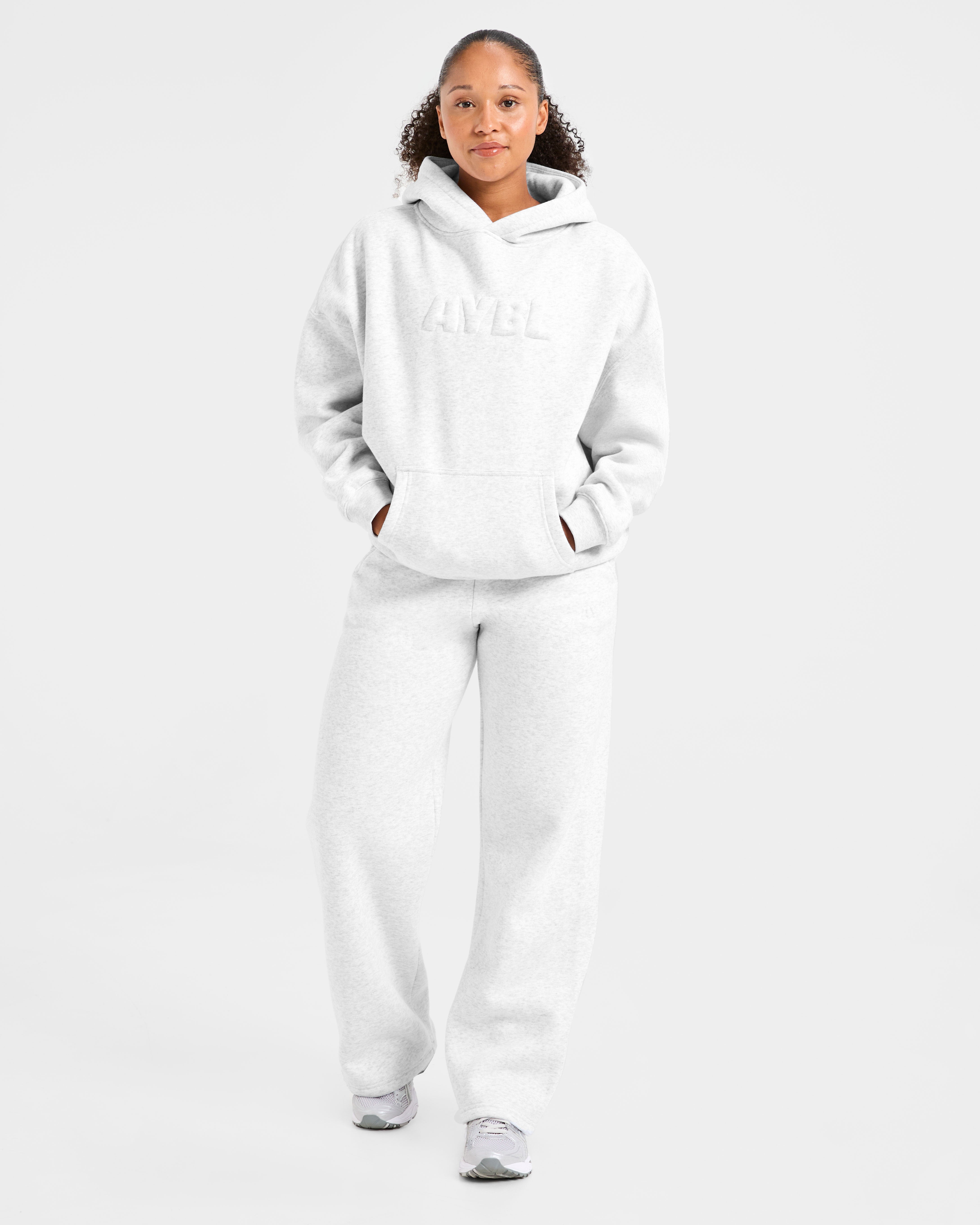 Classic Plush Oversized Straight Leg Joggers - Heather Gris