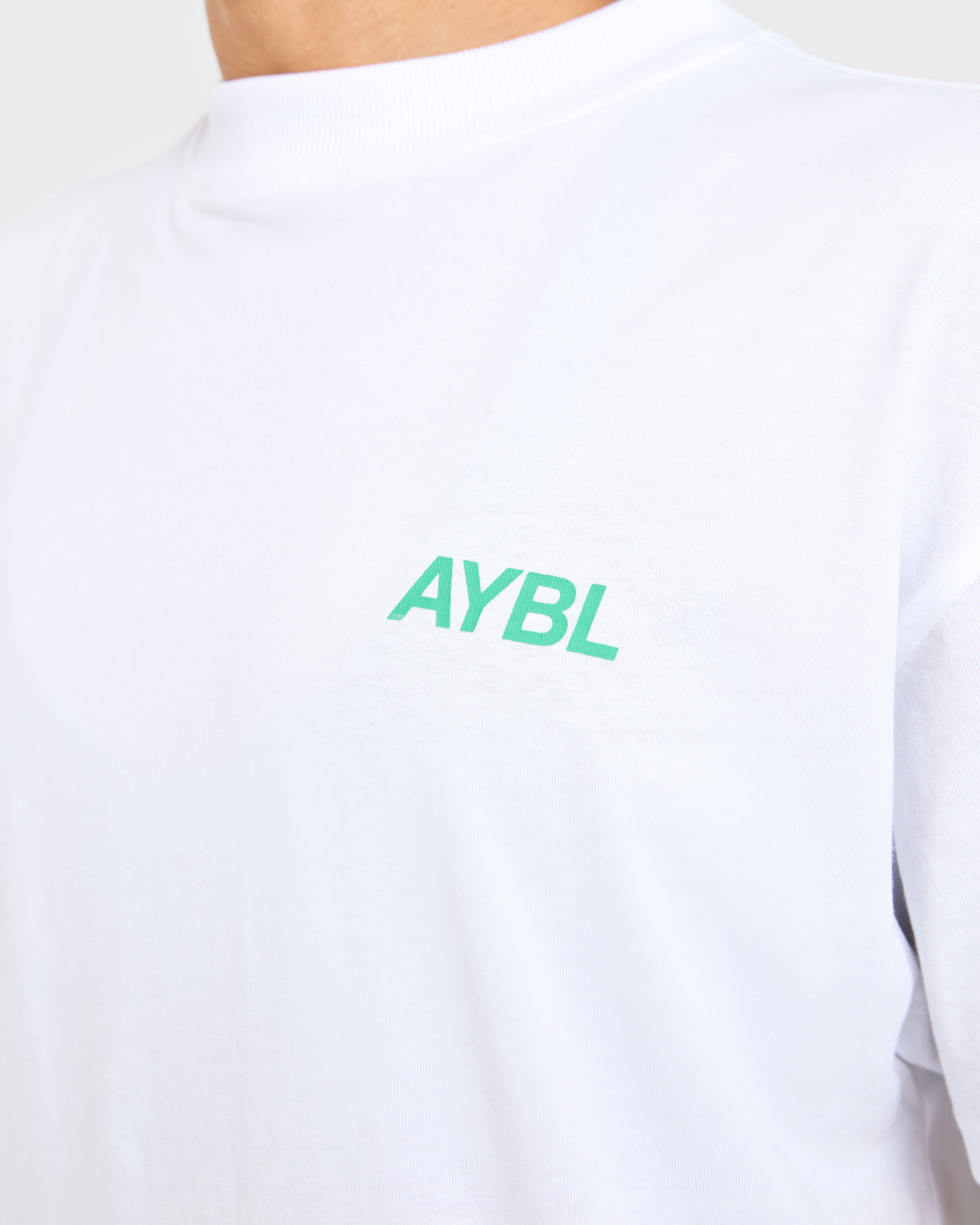 AYBL Sports Club Oversized T Shirt - Blanc/Racing Vert