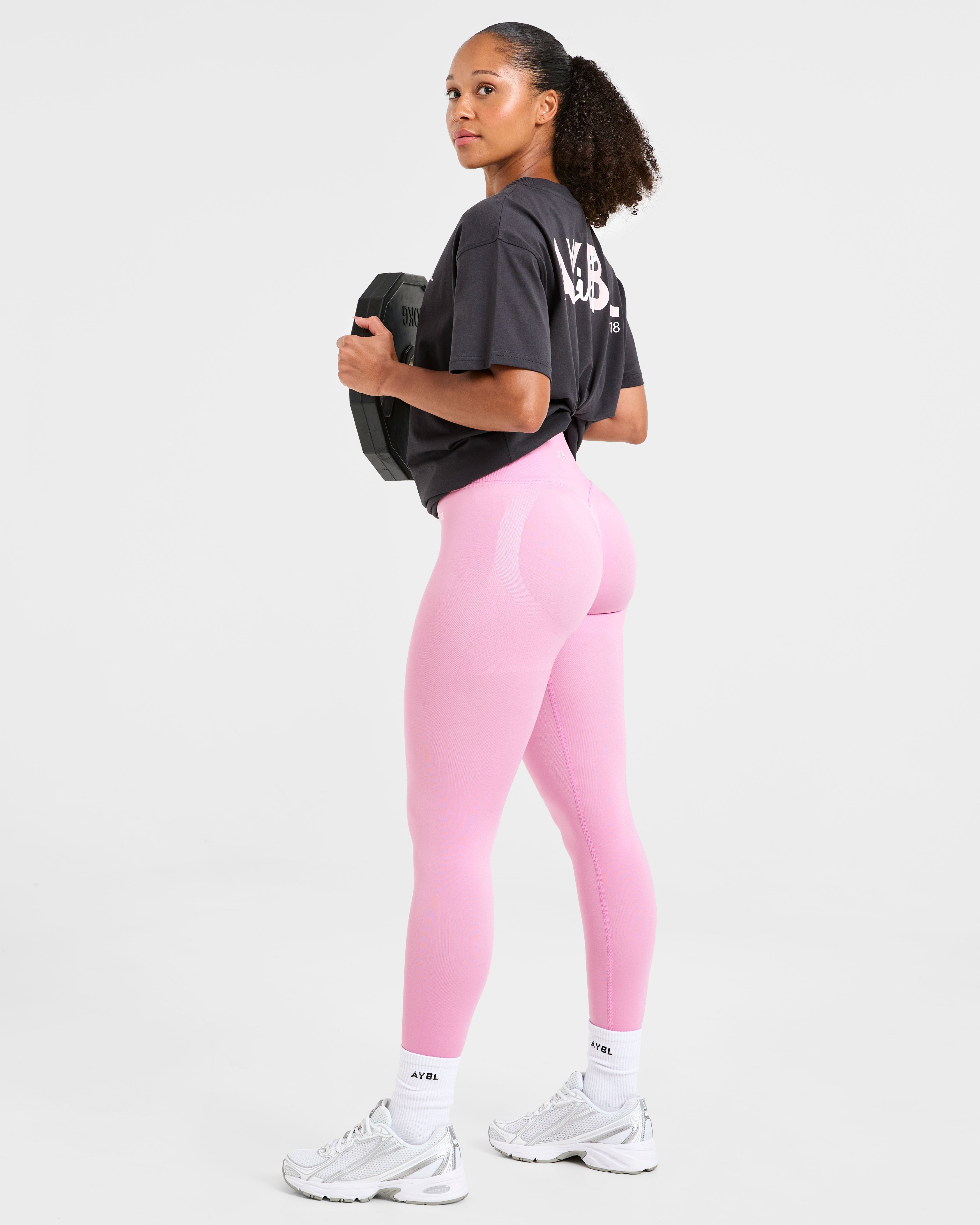 Lift Graphic Oversized T Shirt - Charcoal/Rose