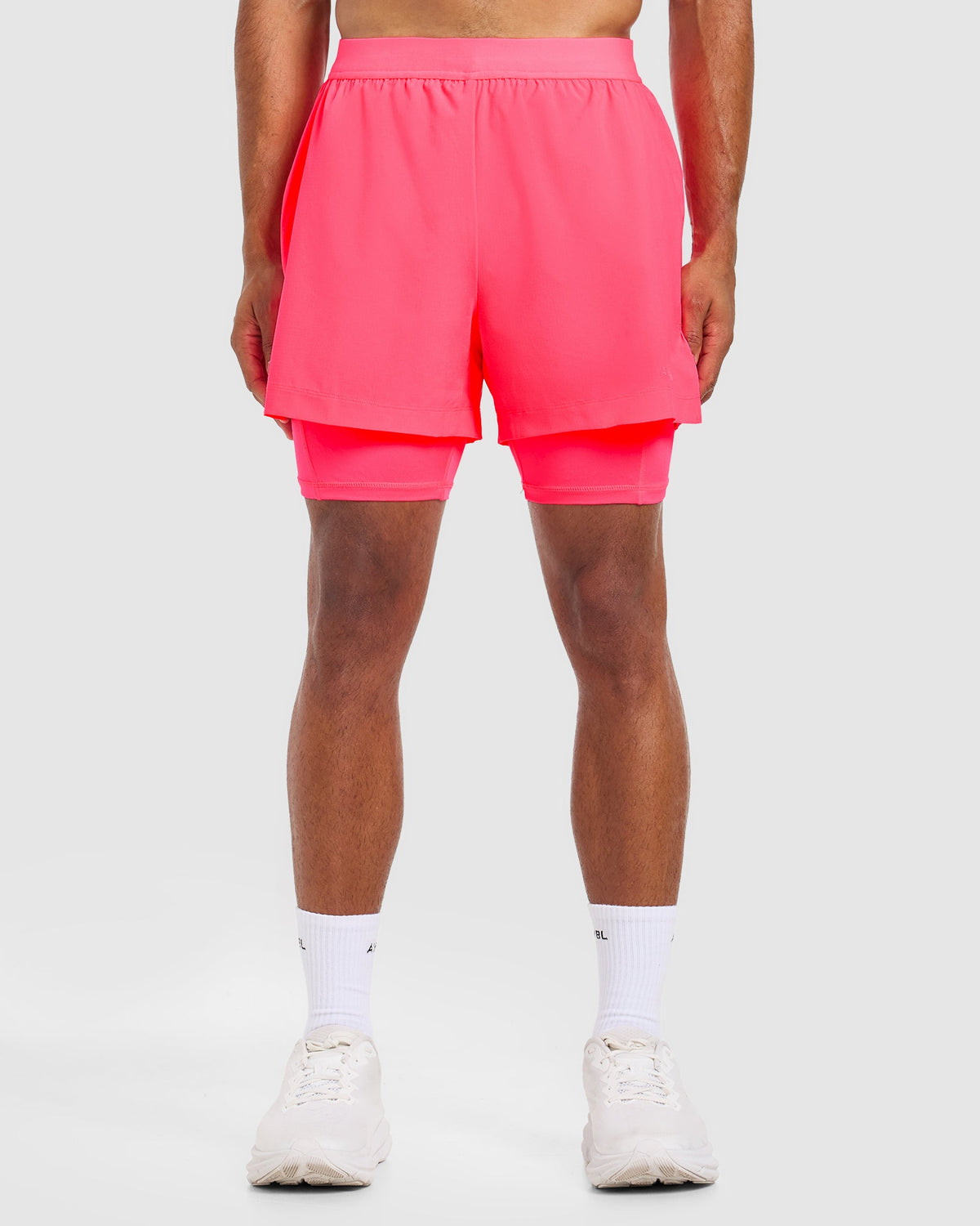 Run 2 in 1 Shorts - Neon Rose
