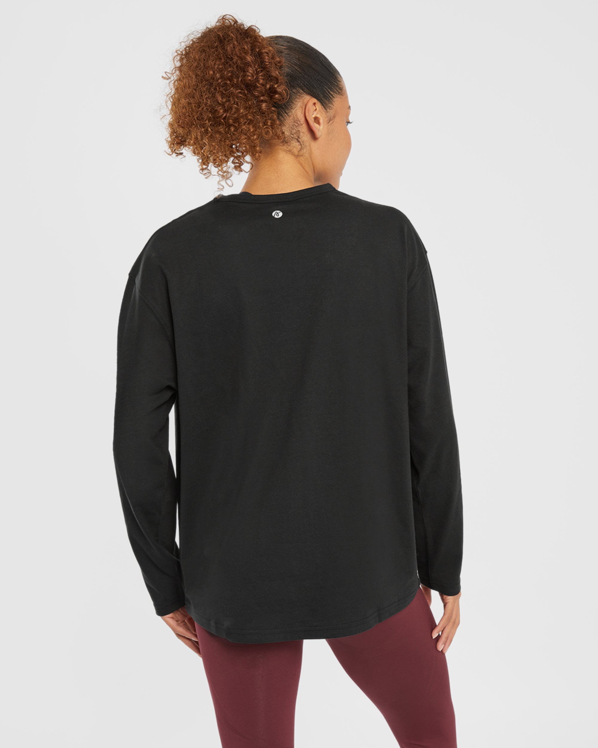 Essential Oversized Long Sleeve T Shirt - Noir