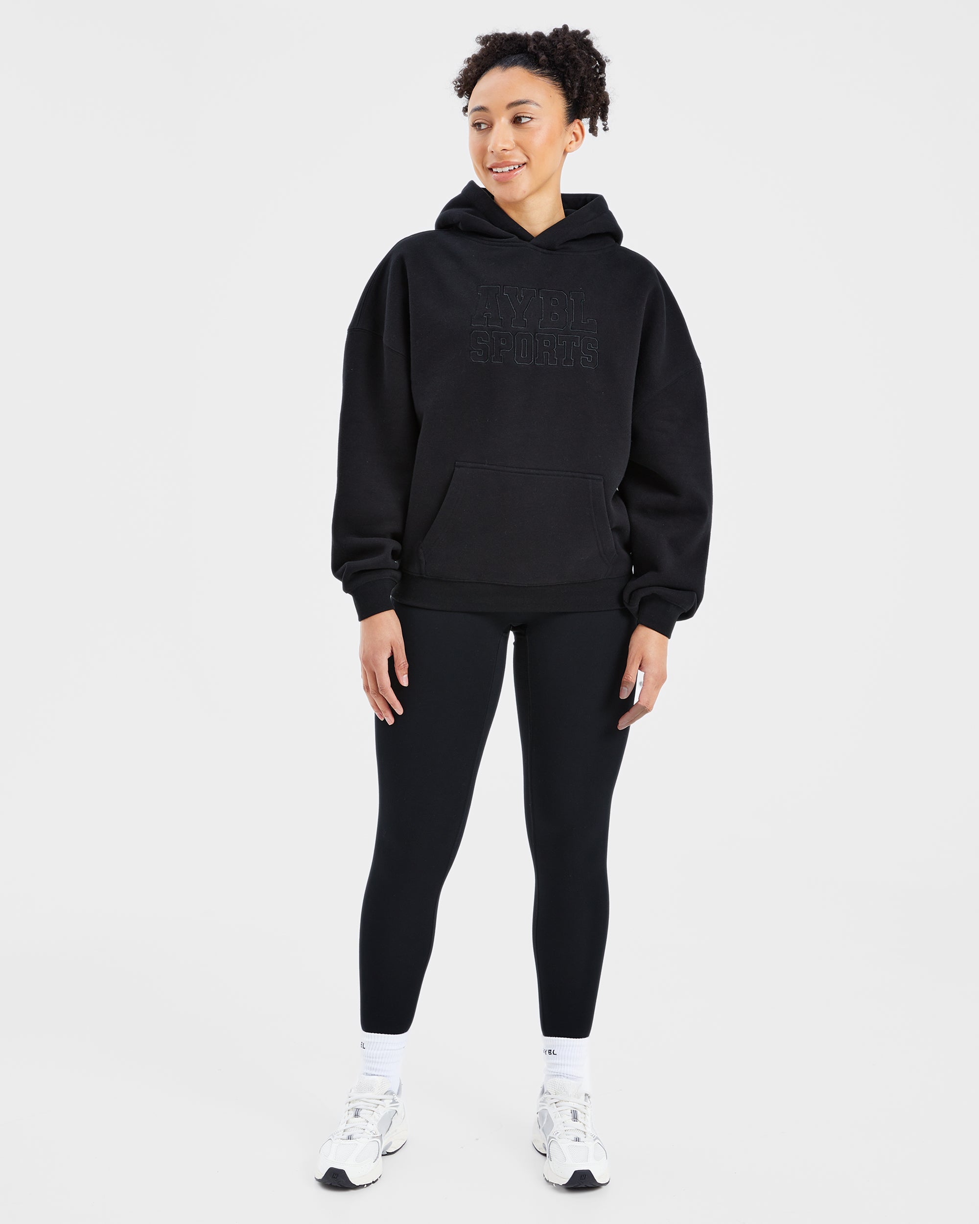 Sport Outline Oversized Hoodie - Noir