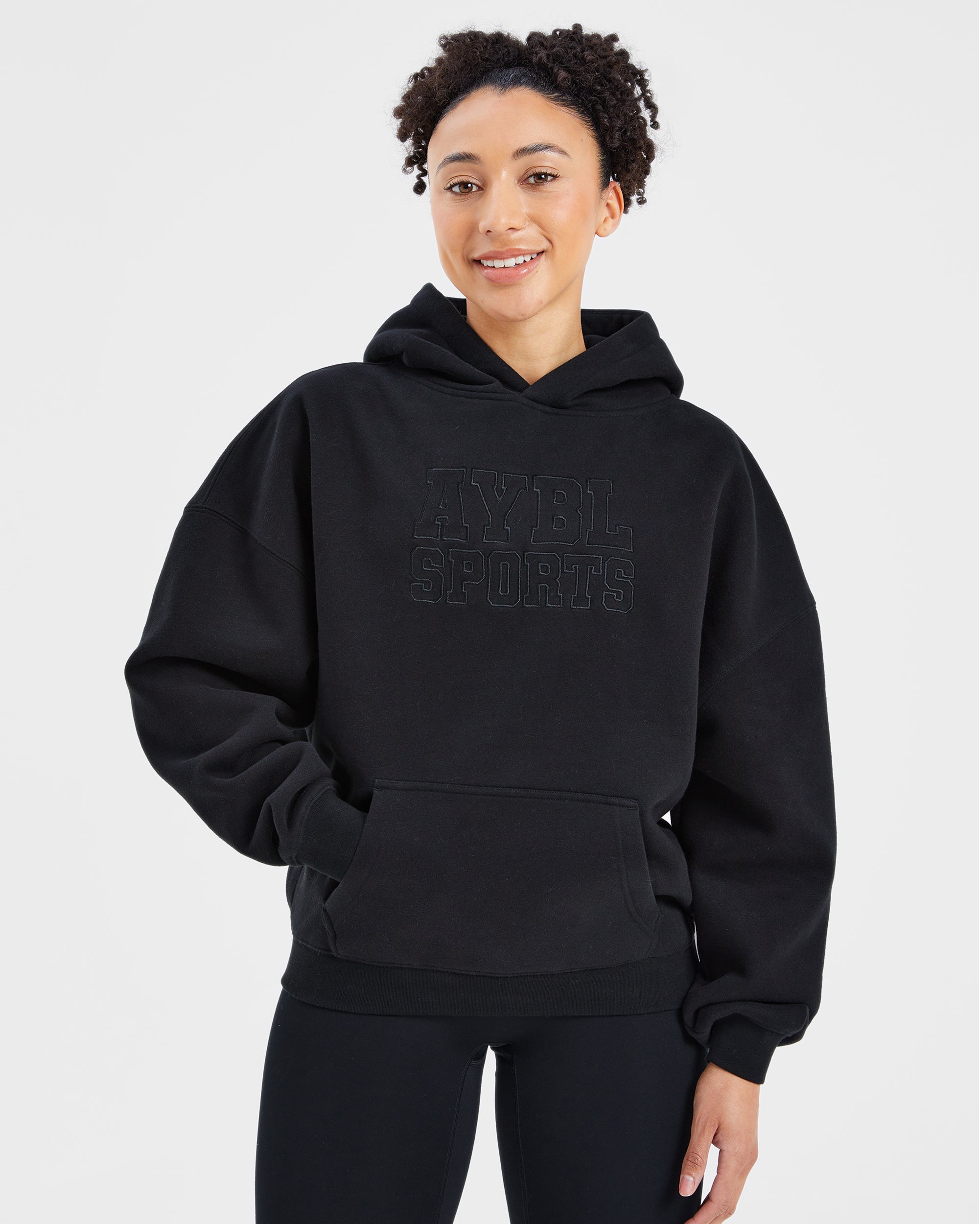 Sport Outline Oversized Hoodie - Noir