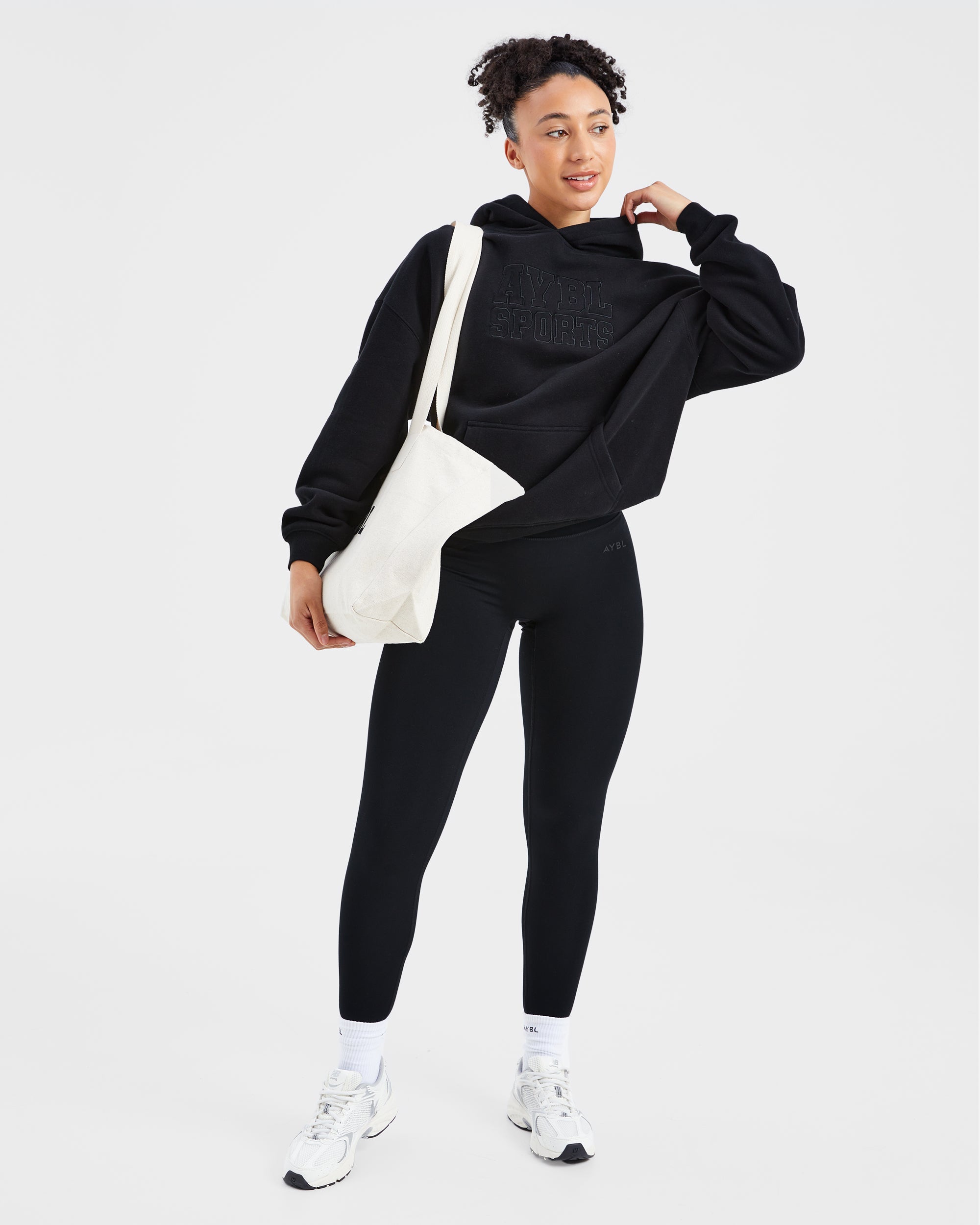 Sport Outline Oversized Hoodie - Noir