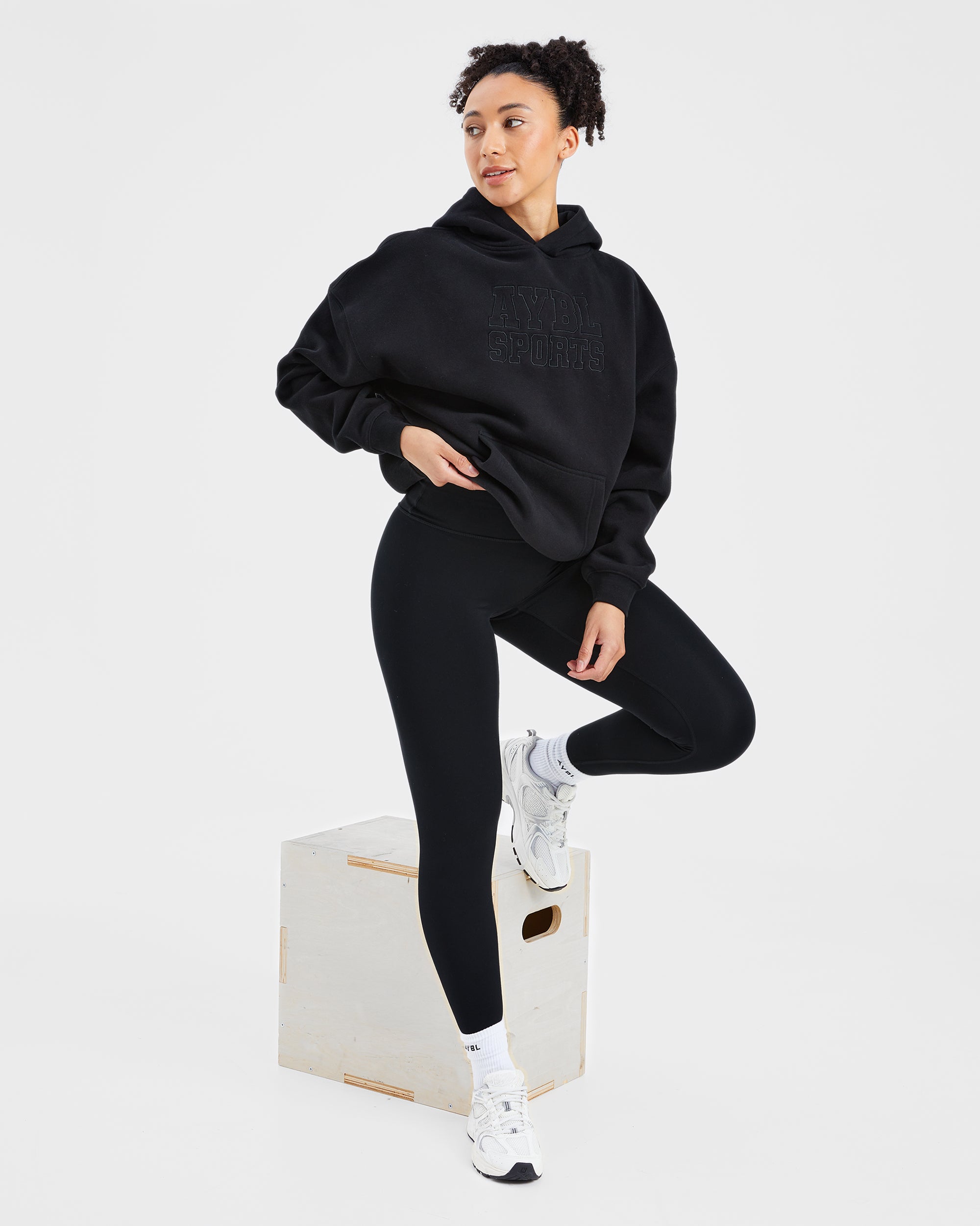 Sport Outline Oversized Hoodie - Noir