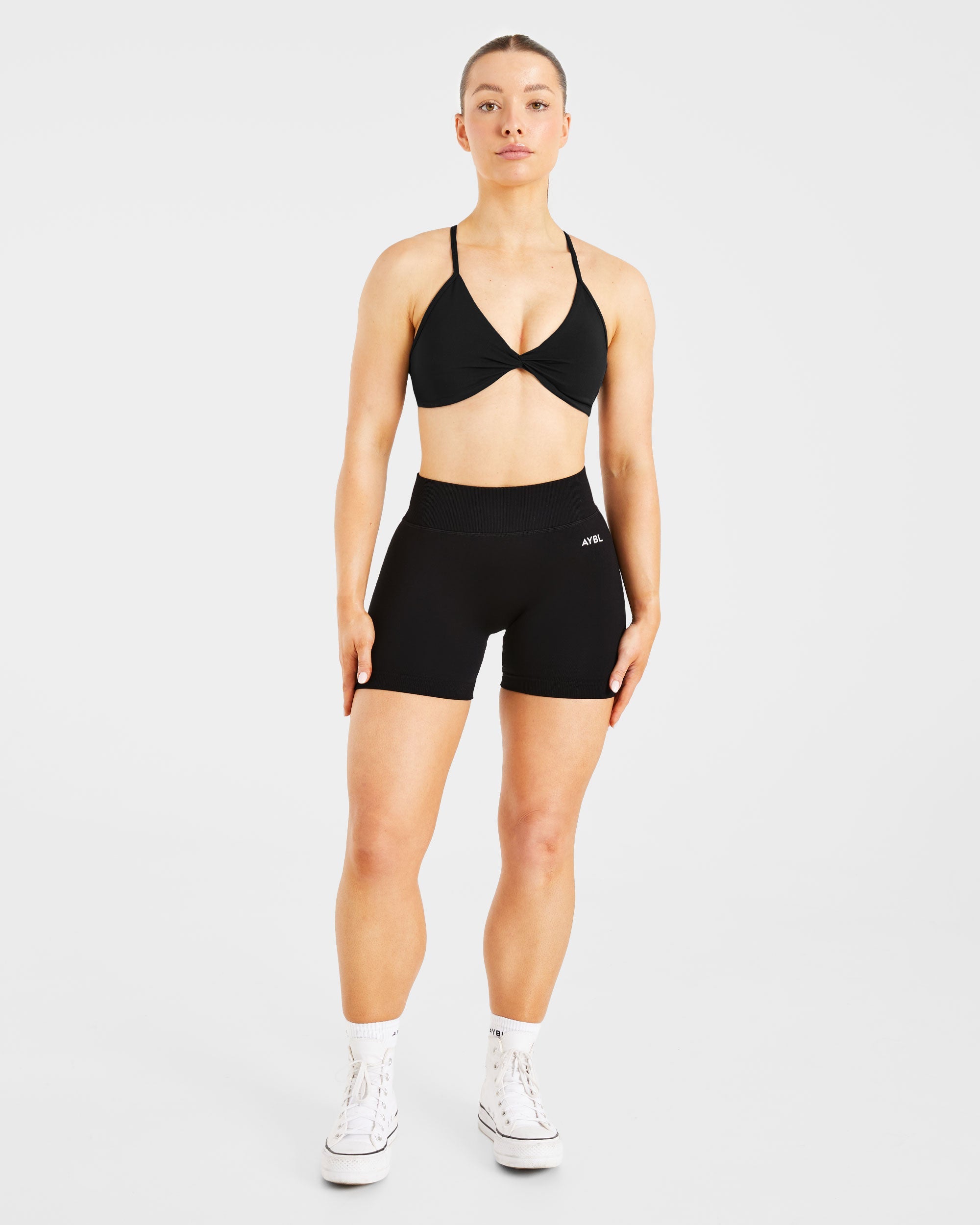 Essential Twist Crossback Sports Bra - Noir