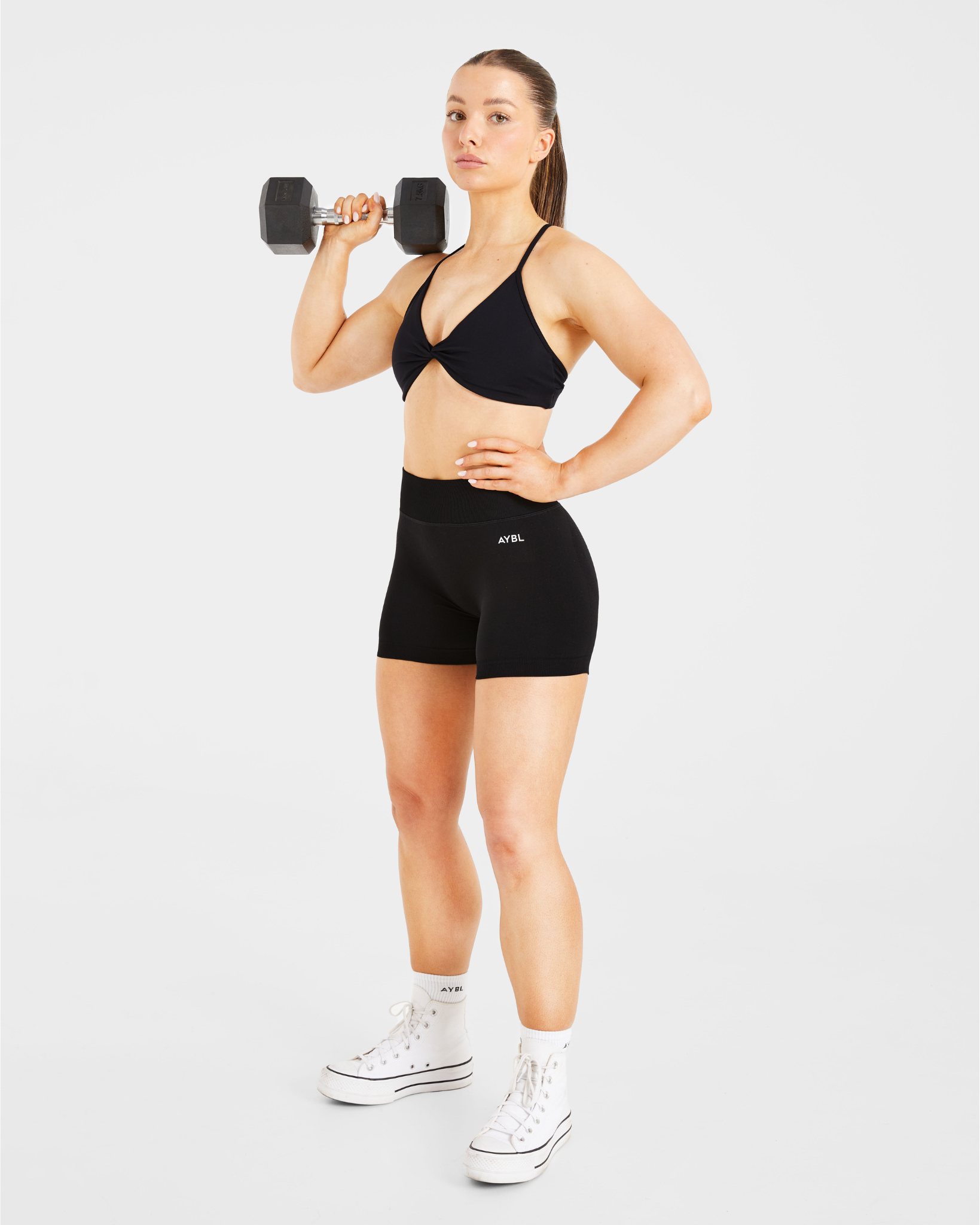 Essential Twist Crossback Sports Bra - Noir