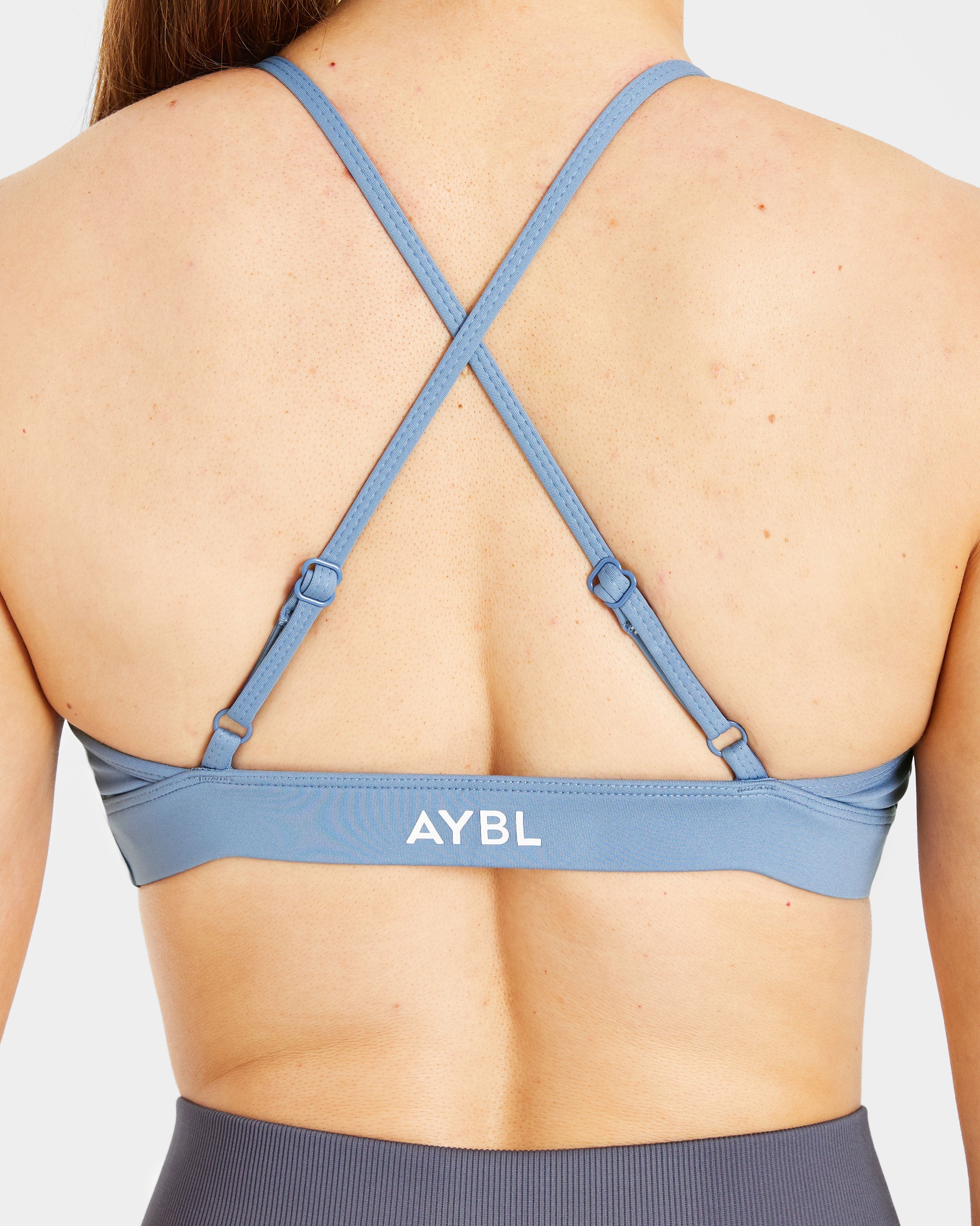Essential Twist Crossback Sports Bra - Slate Bleu