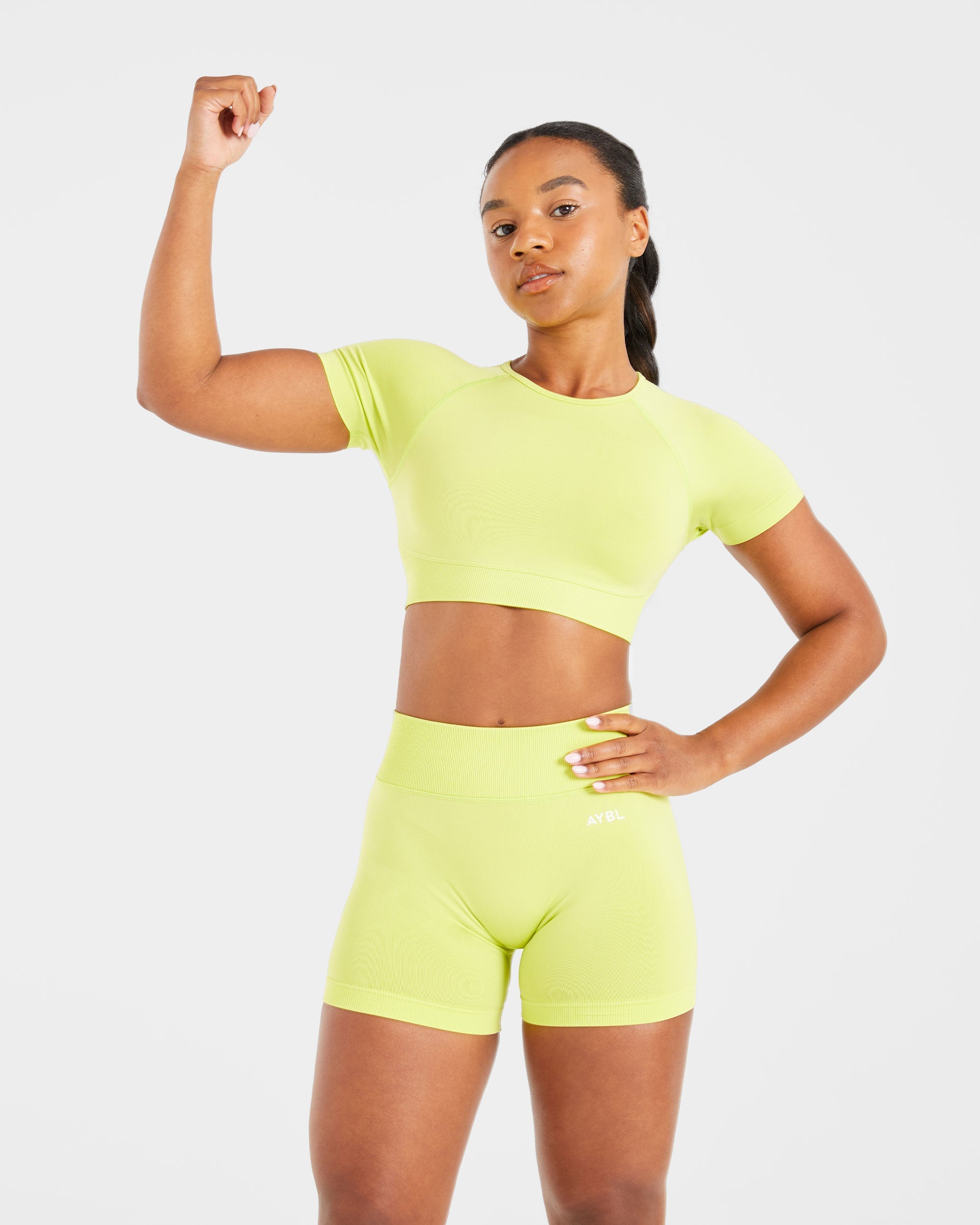Adapt Seamless Crop Top - Lime Vert