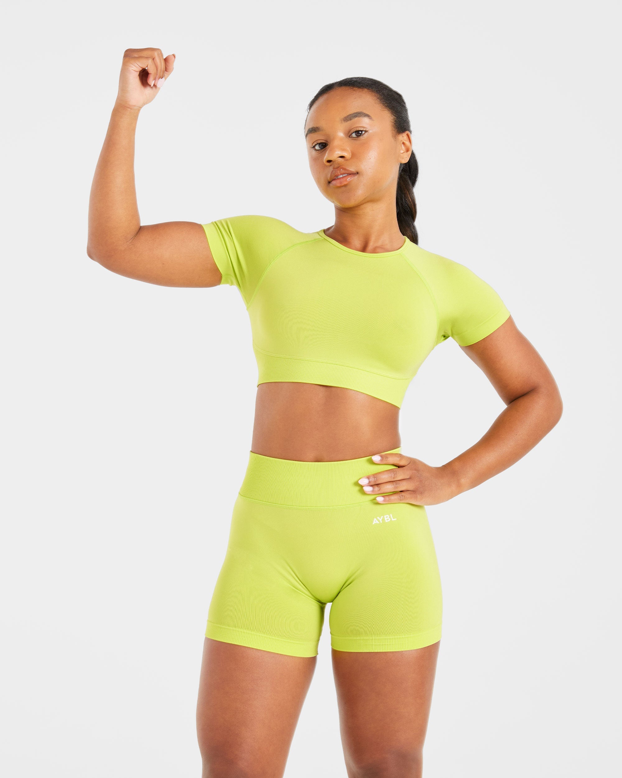 Adapt Seamless Crop Top - Lime Vert