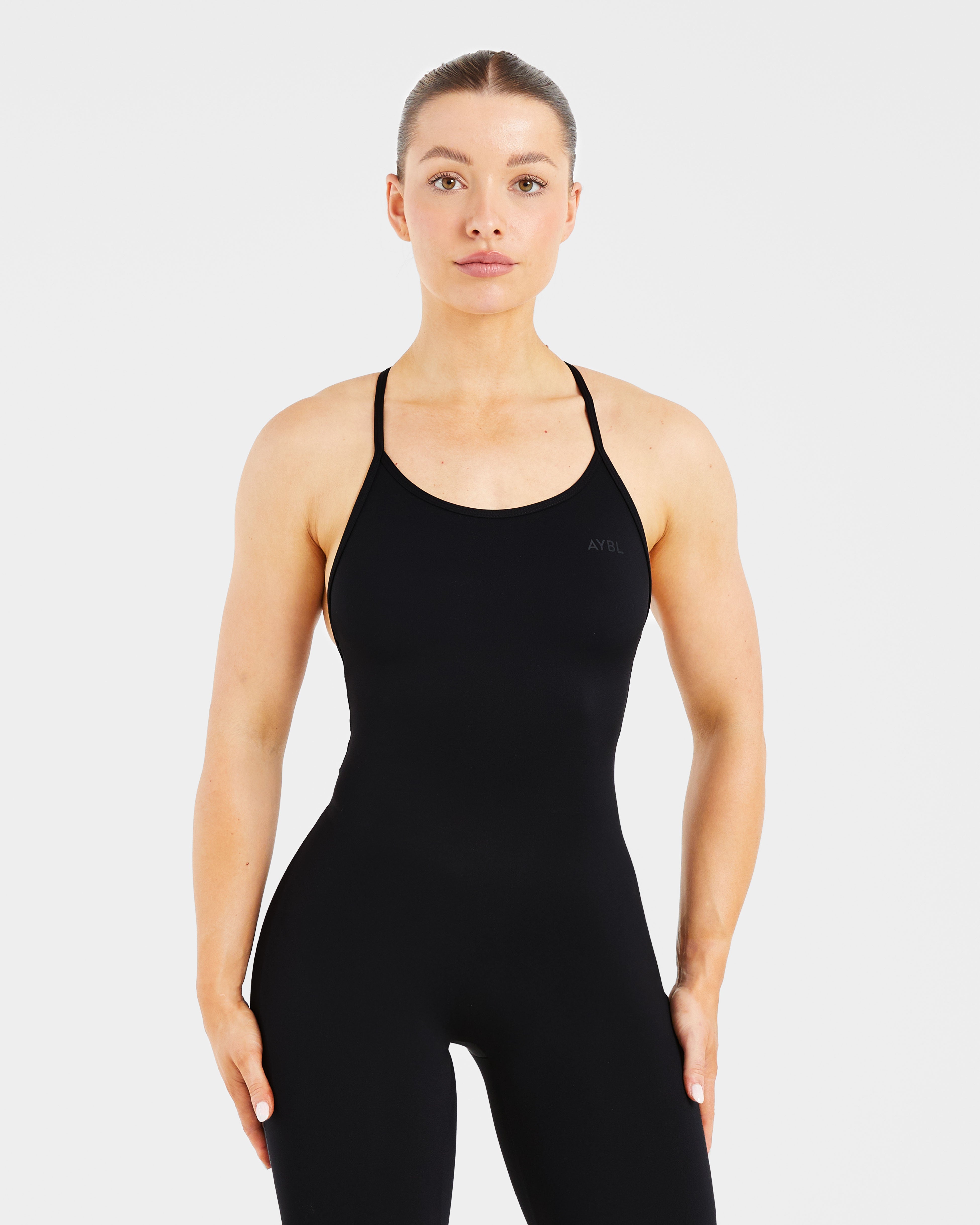 Sculpt Backless Flared All In One - Noir