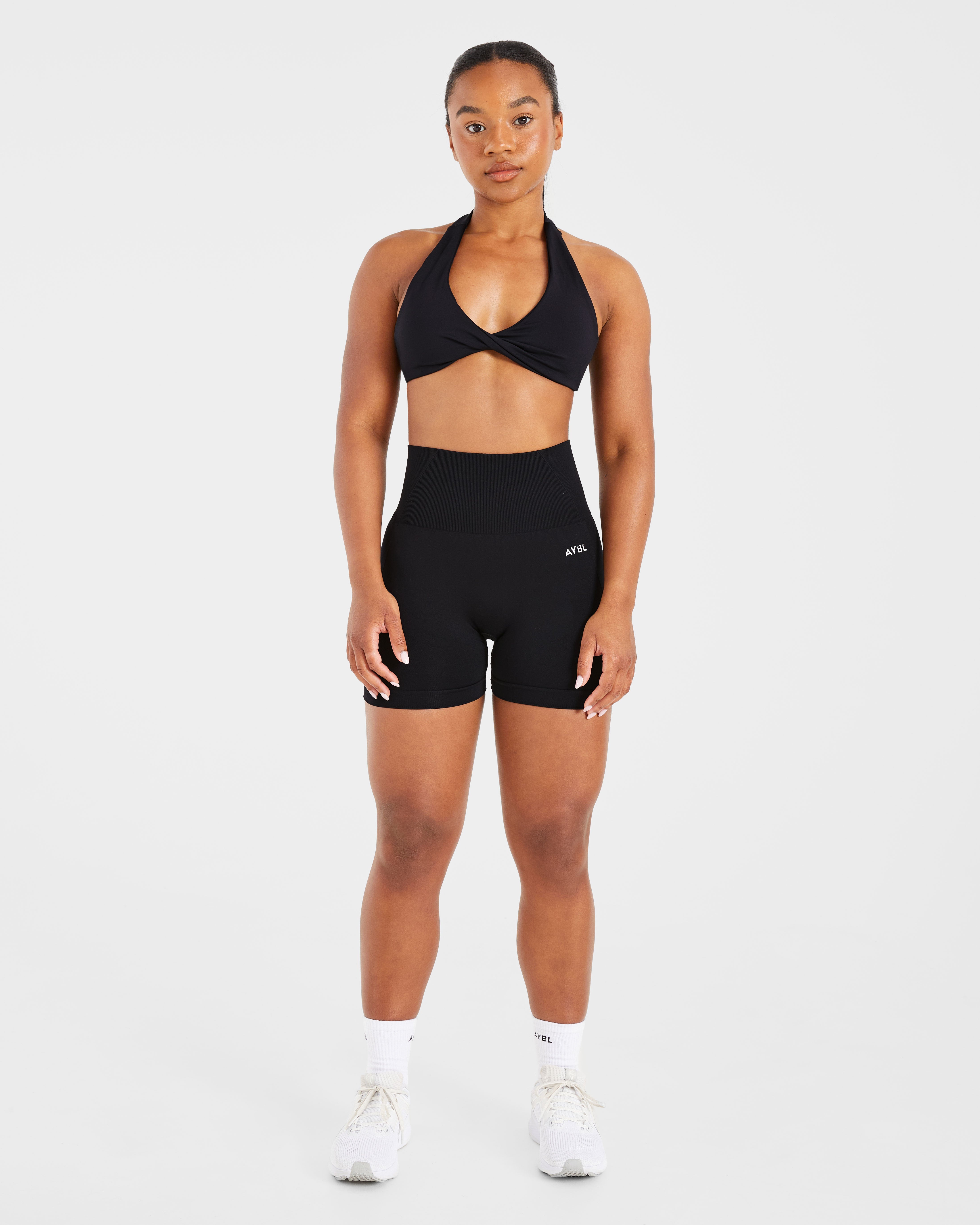 Essential Halterneck Sports Bra - Noir