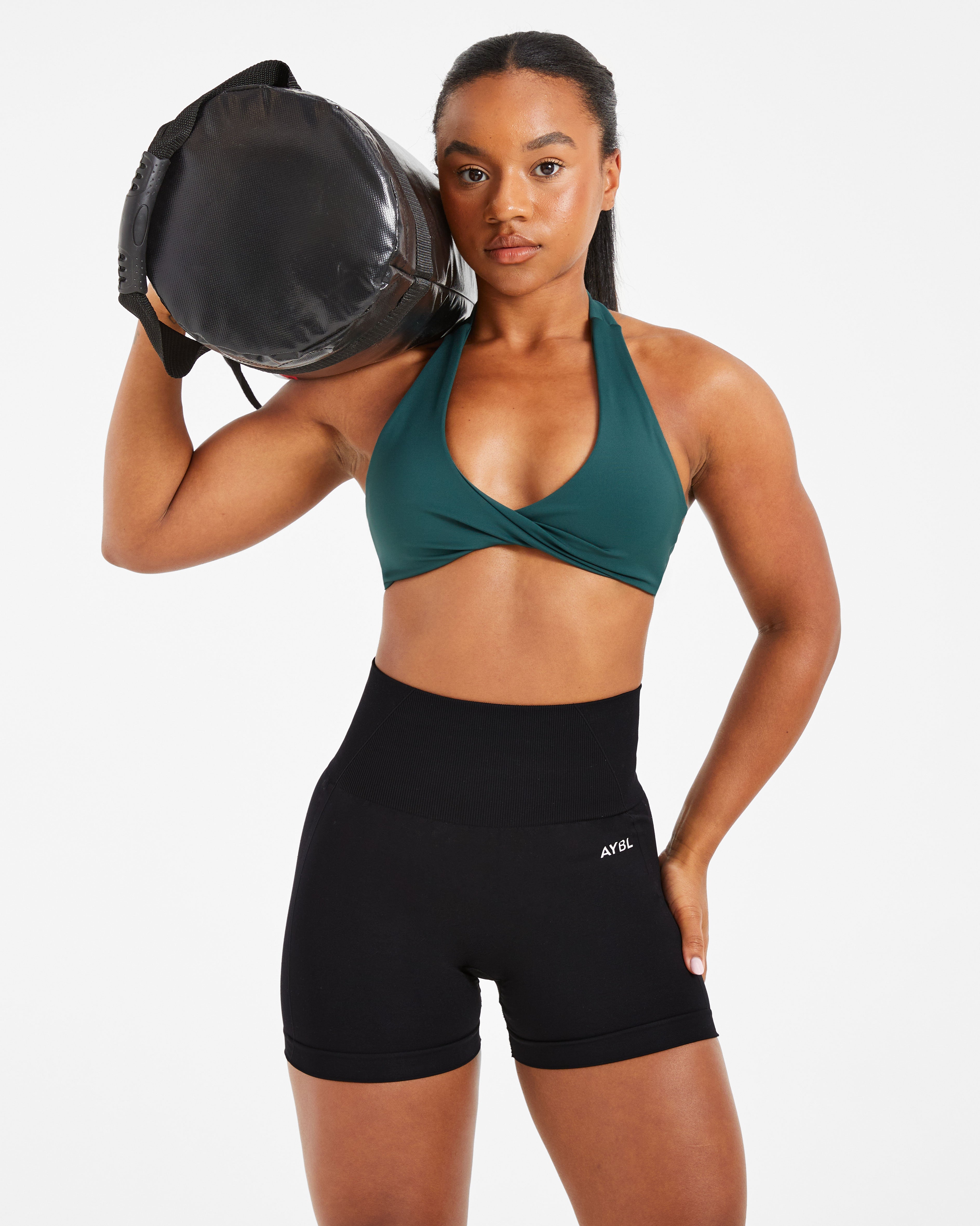 Essential Halterneck Sports Bra - Deep Vert