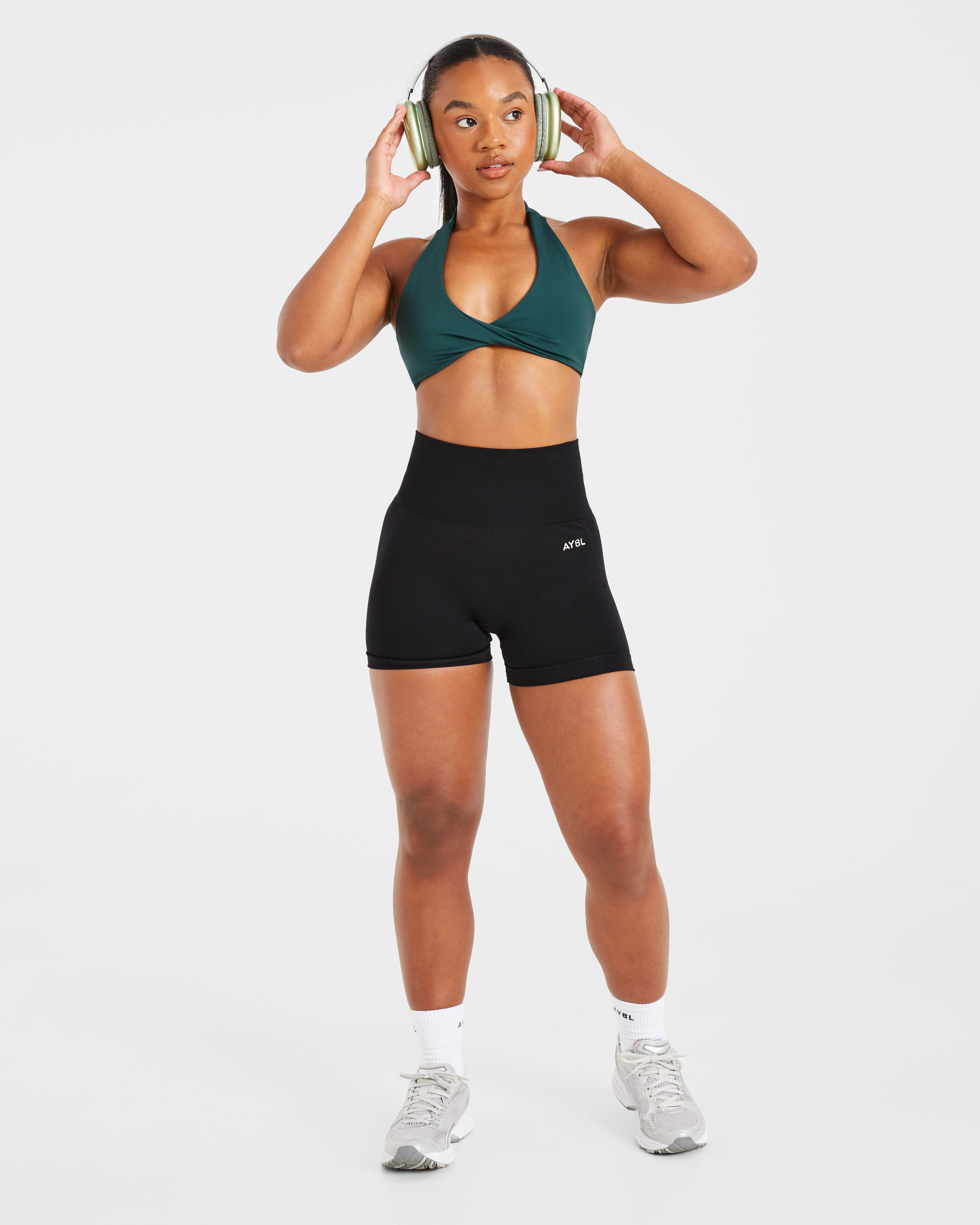 Essential Halterneck Sports Bra - Deep Vert