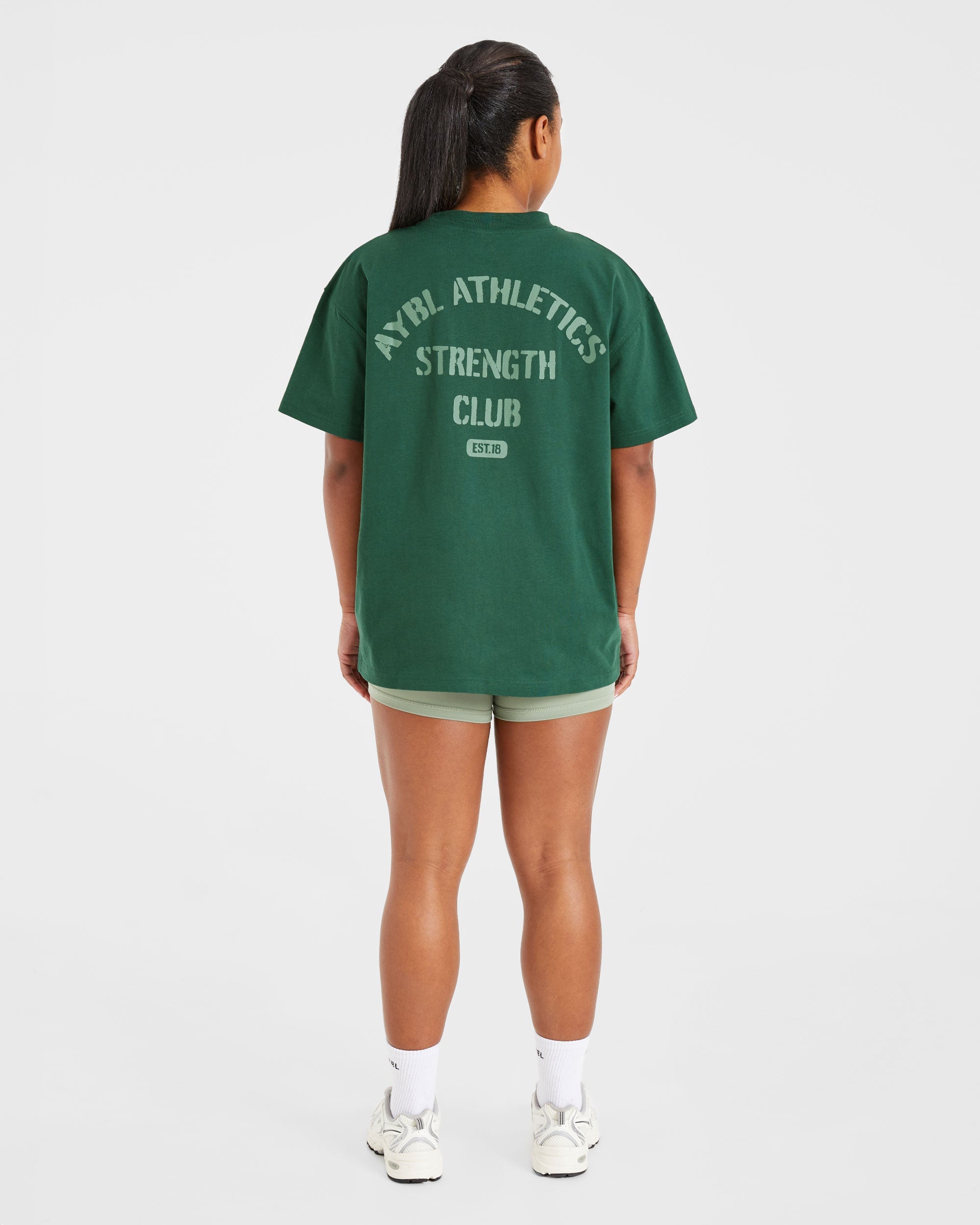 Athletics Strength Club Oversized T Shirt - Forest Vert