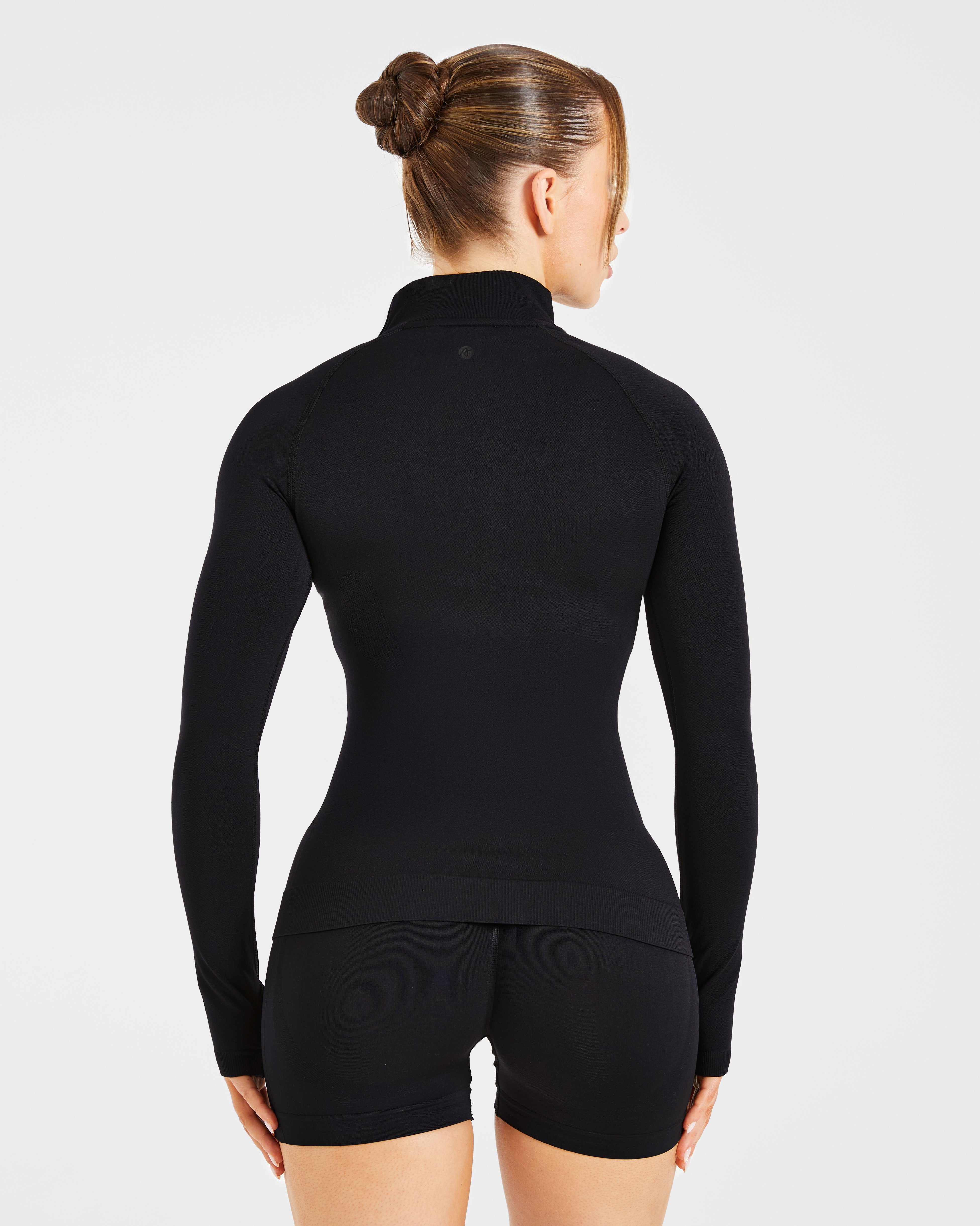 Essential Seamless 1/2 Zip Pullover - Noir