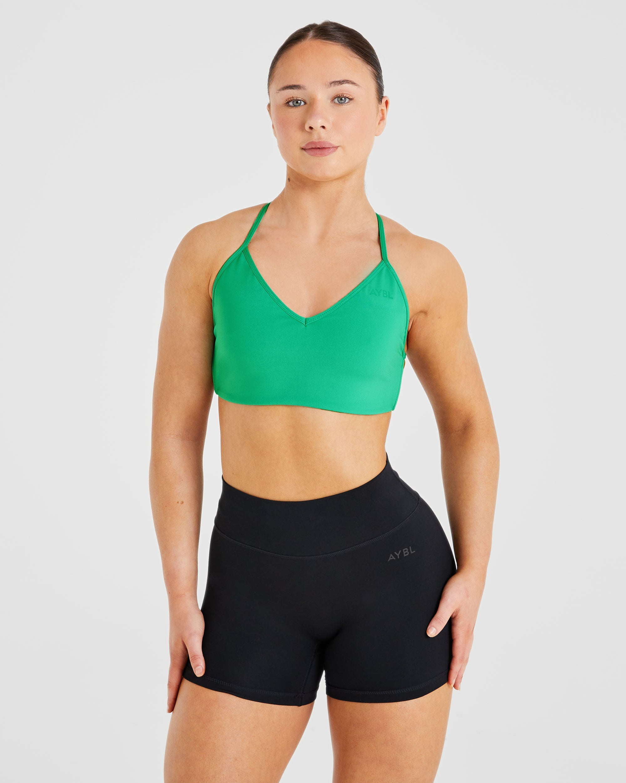 Essential Crossback Sports Bra - Emerald Vert