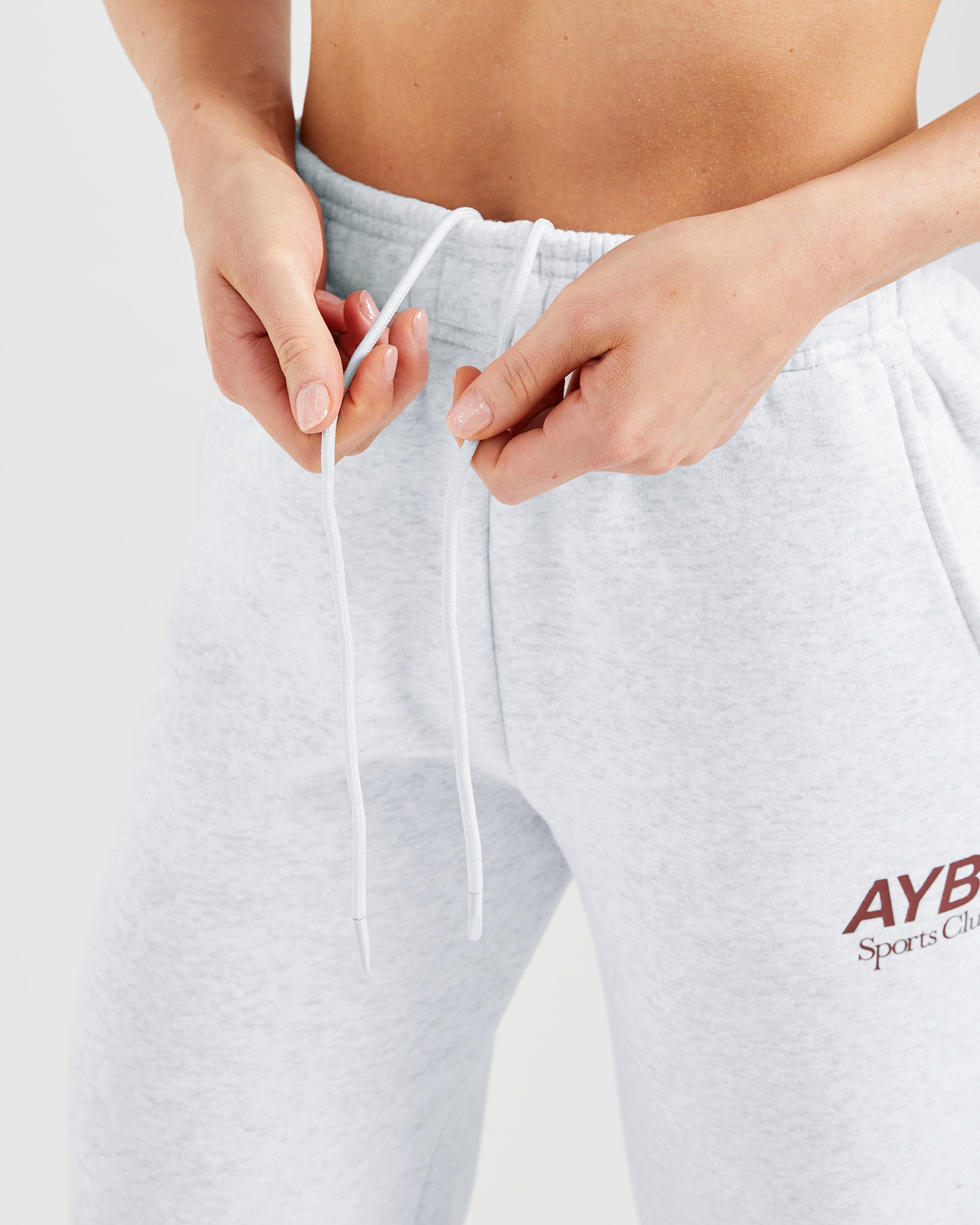AYBL Sports Club Oversized Straight Leg Joggers - Gris Marl/Burgundy