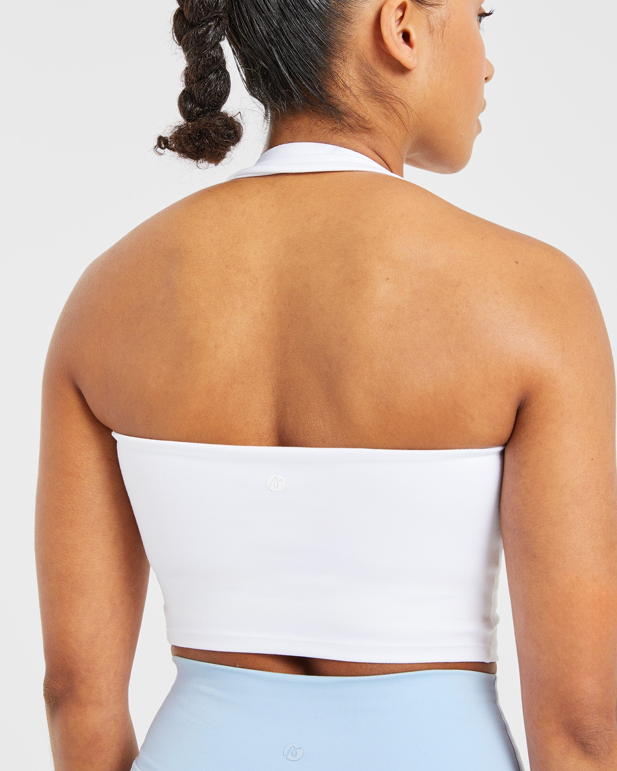 Staple Halterneck Crop Top - Blanc