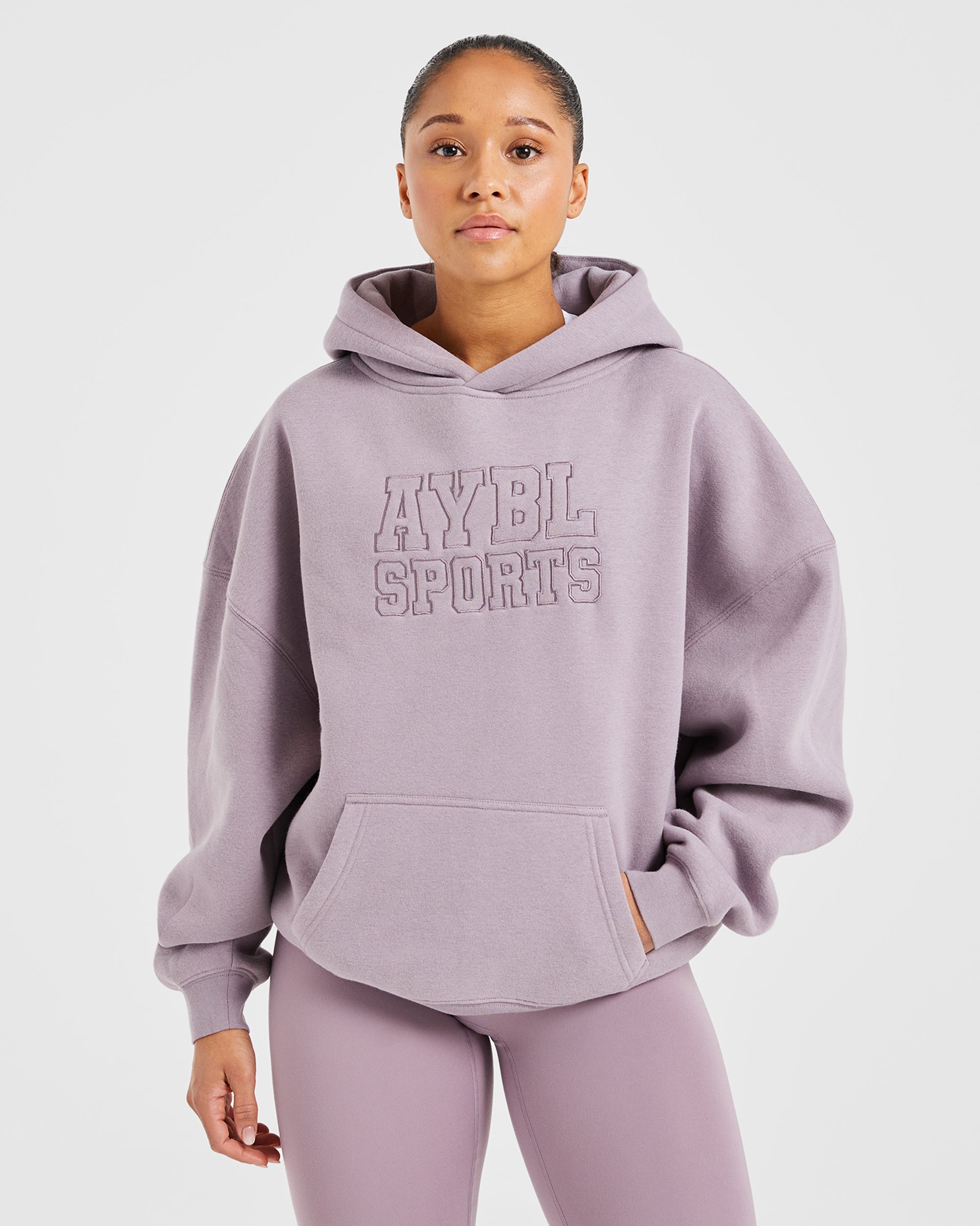 Sport Outline Oversized Hoodie - Mauve violet