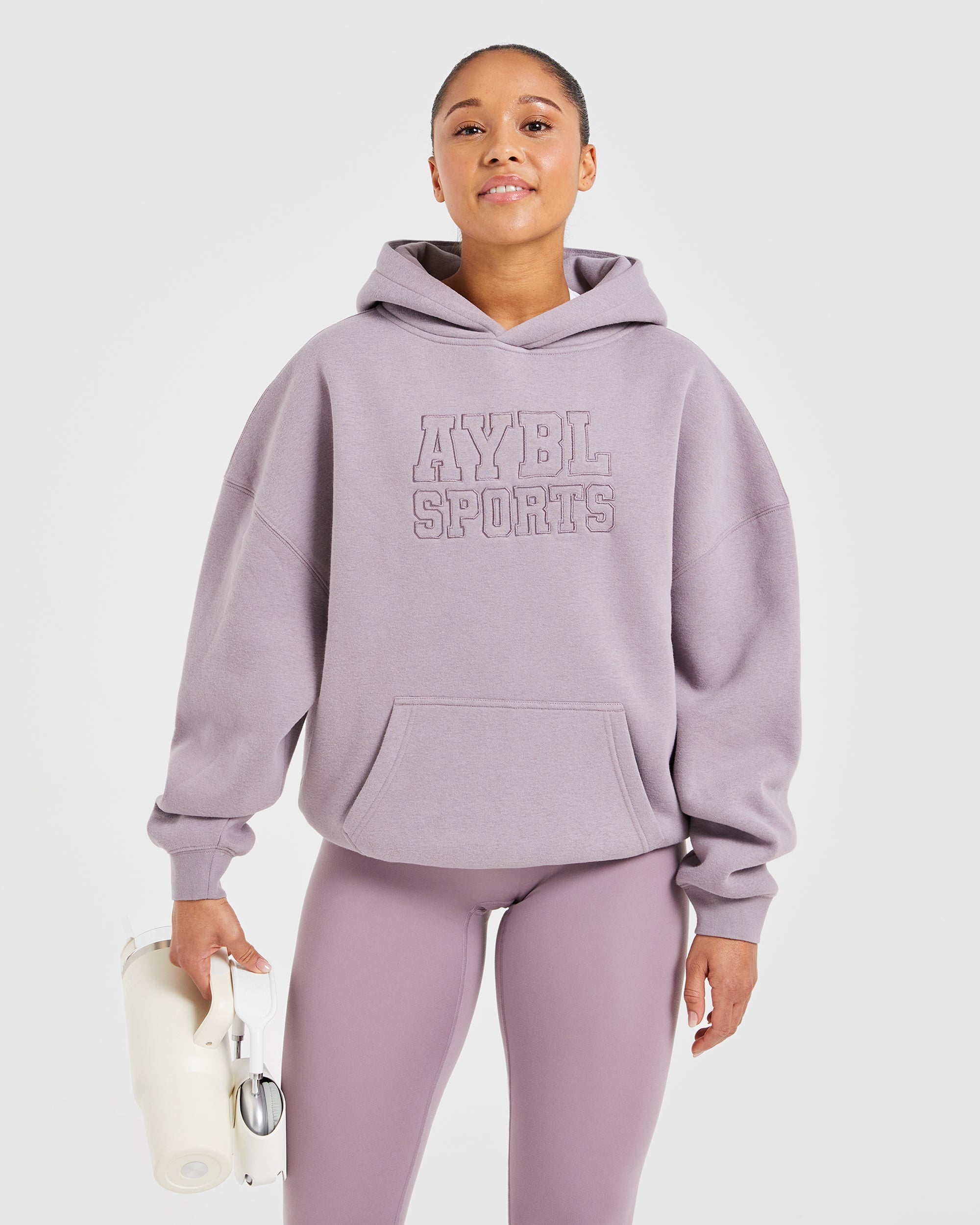 Sport Outline Oversized Hoodie - Mauve violet