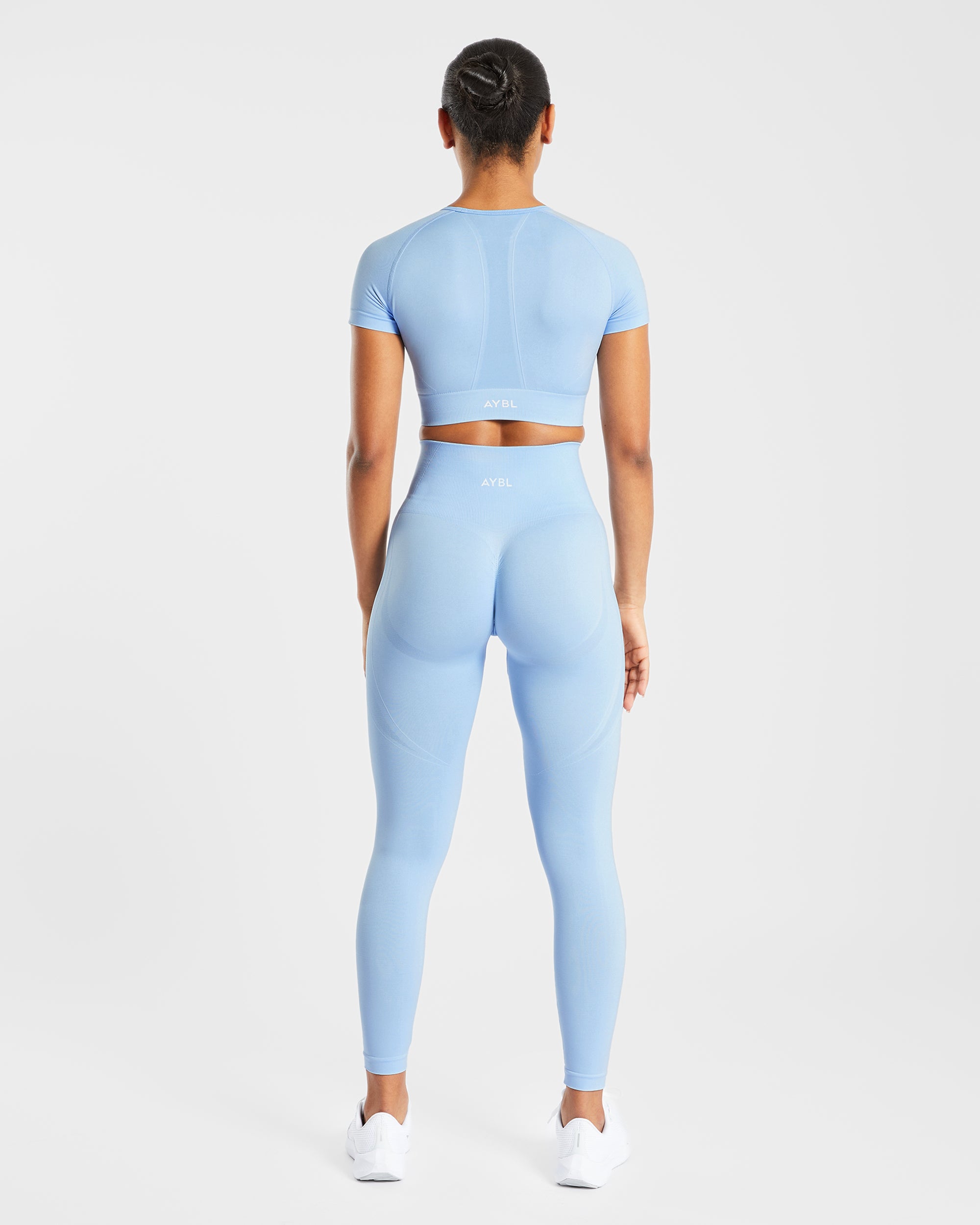 Empower Seamless Crop Top - Sky Bleu