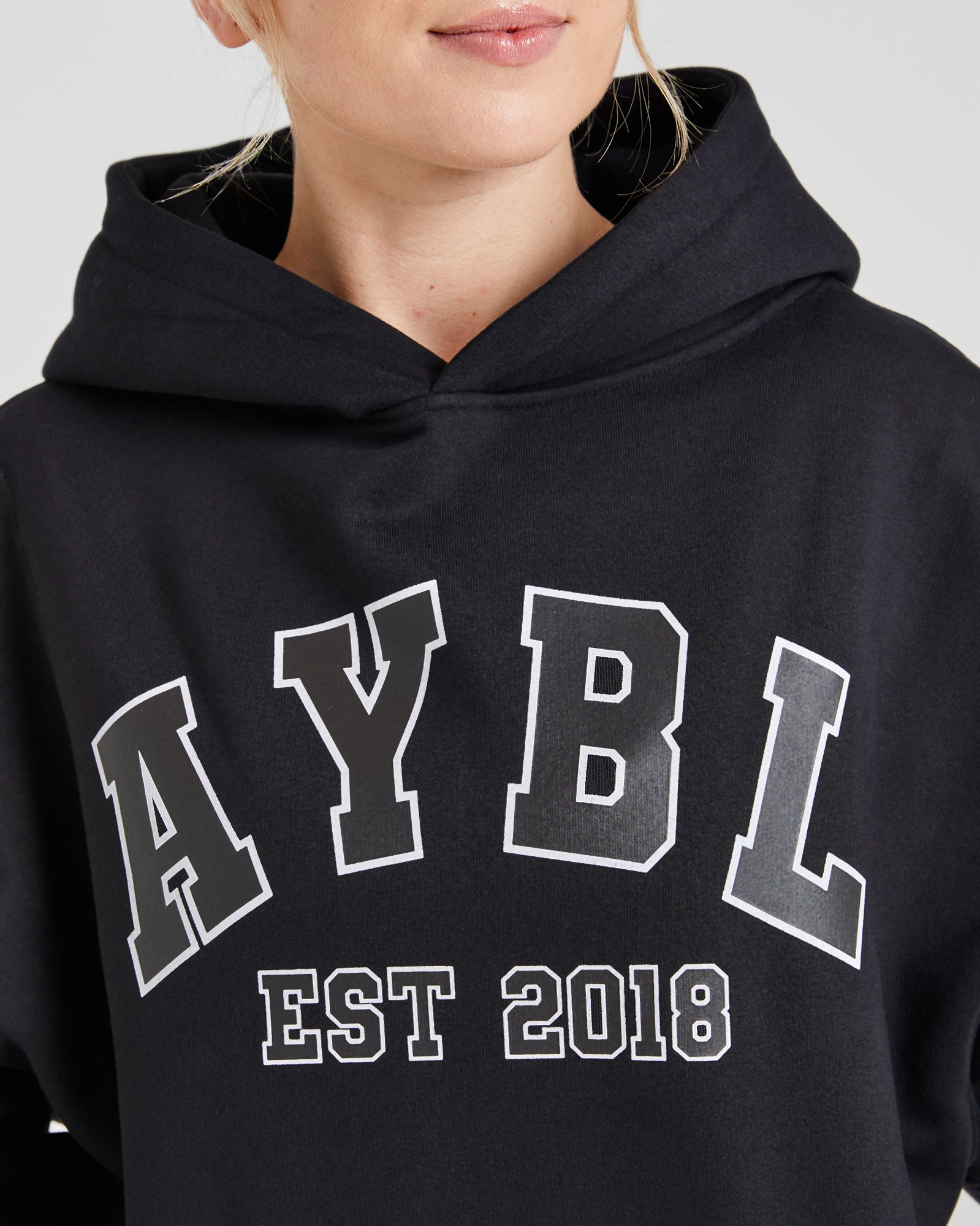 Varsity Graphic Oversized Hoodie - Noir