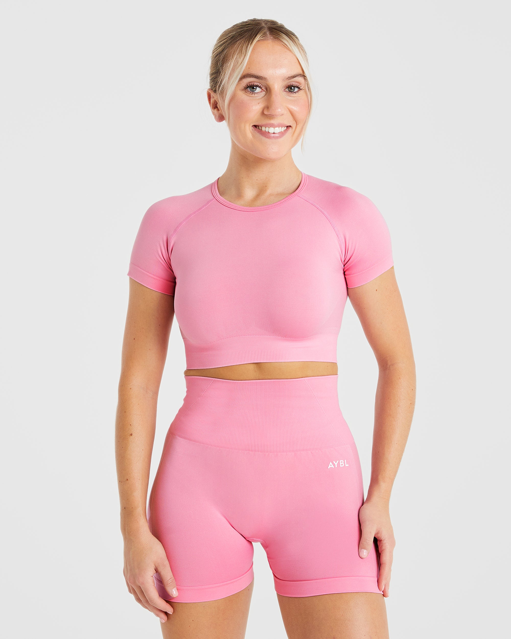Empower Seamless Crop Top - Baby Rose