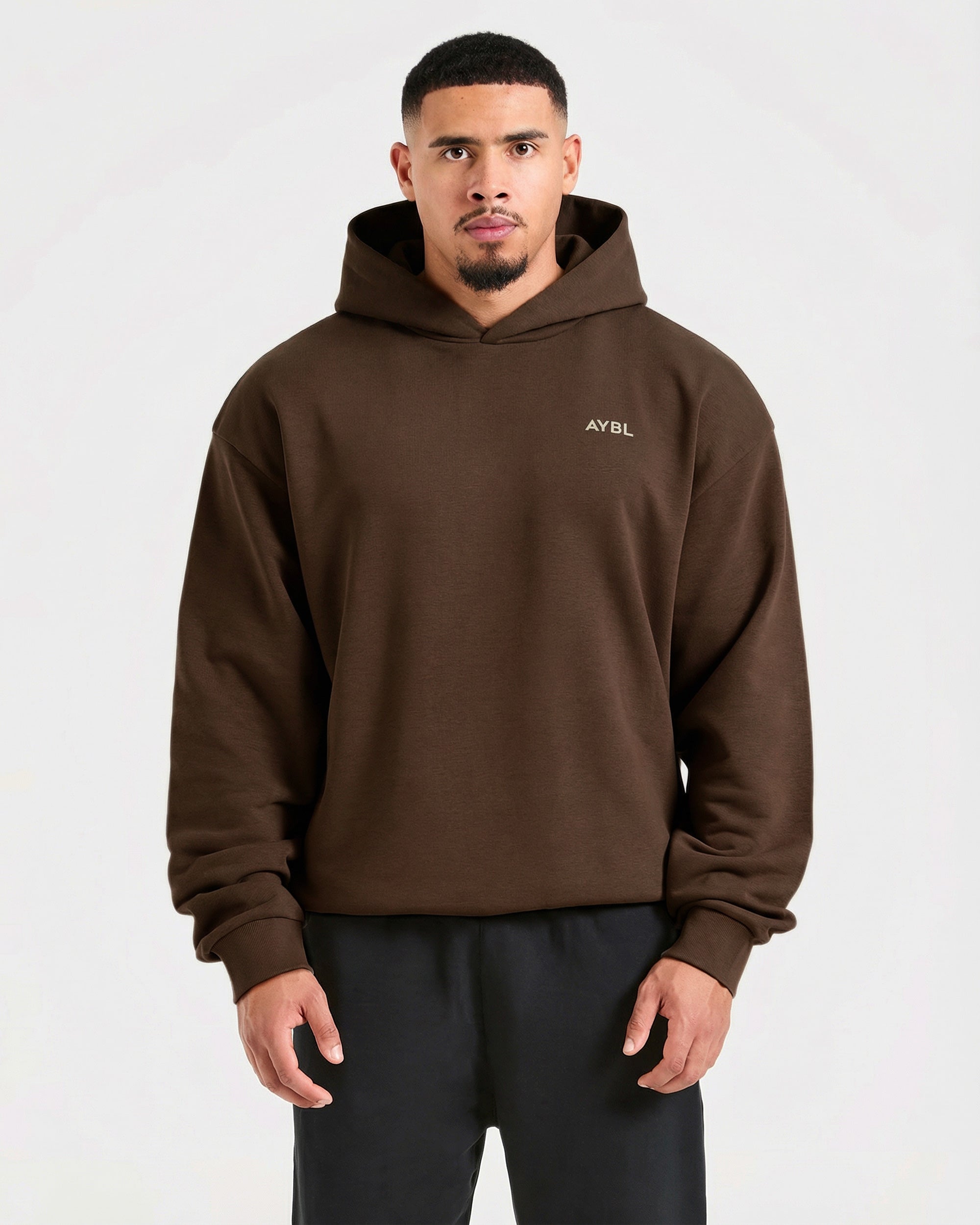 Essential Oversized Graphic Hoodie - Marron