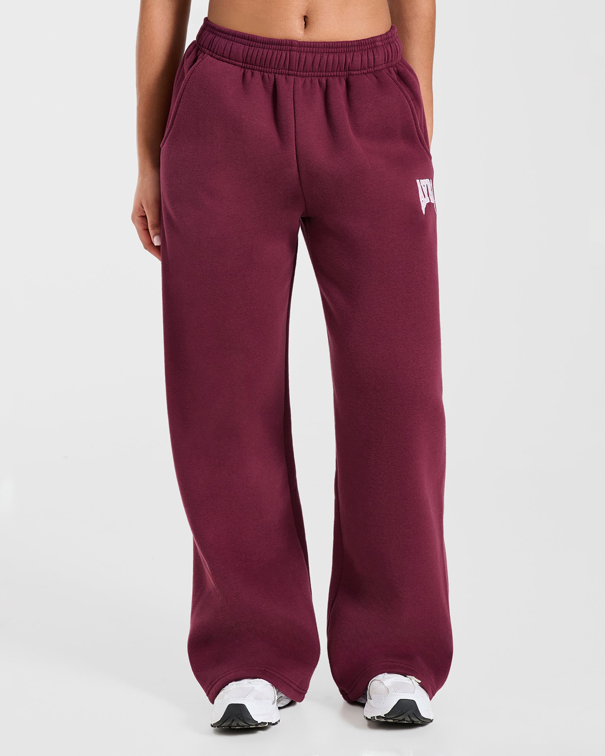 AYBL Club Oversized Straight Leg Joggers - Burgundy/Rose