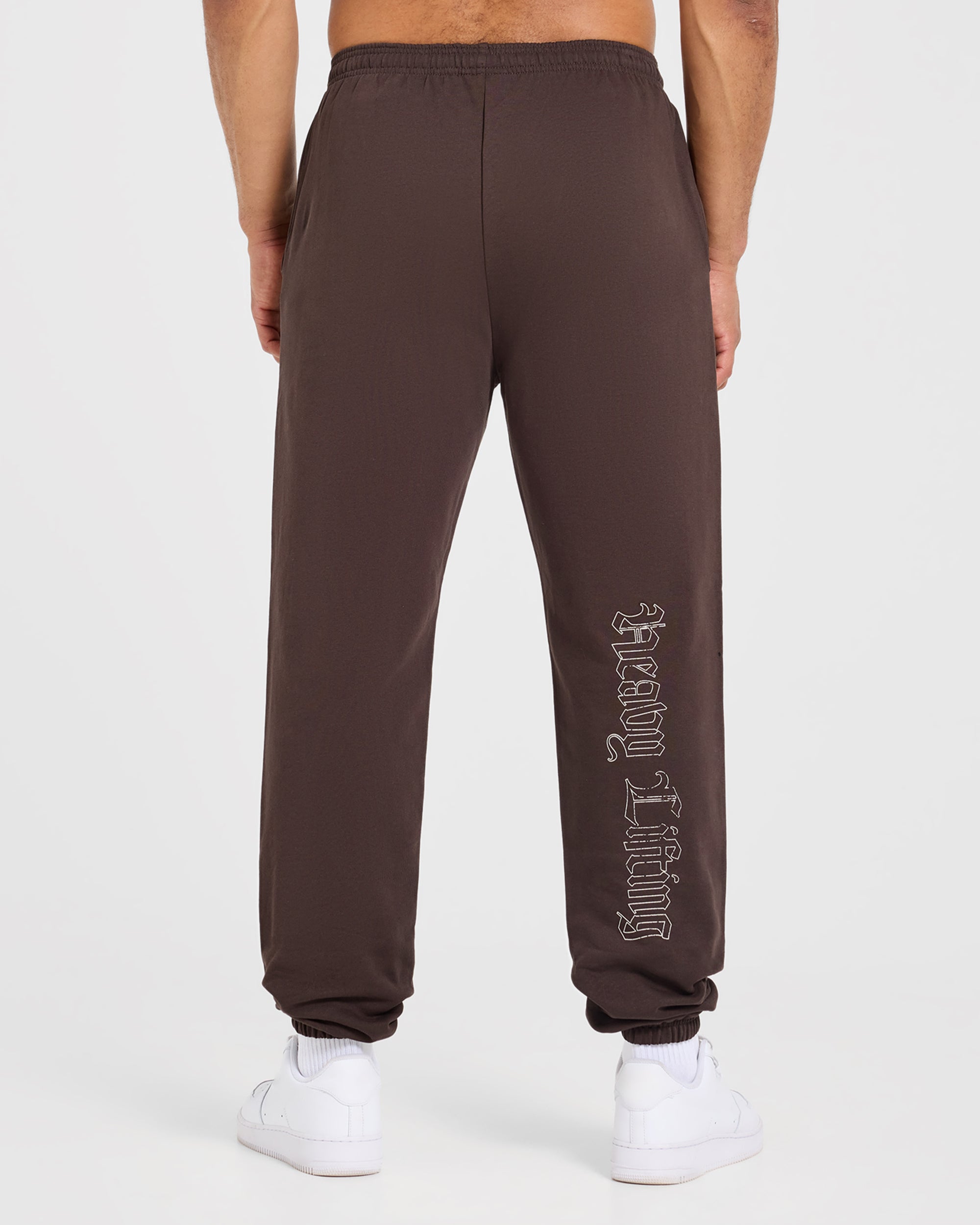 Heavy Lifting Gothic Oversized Joggers - Marron/Crème