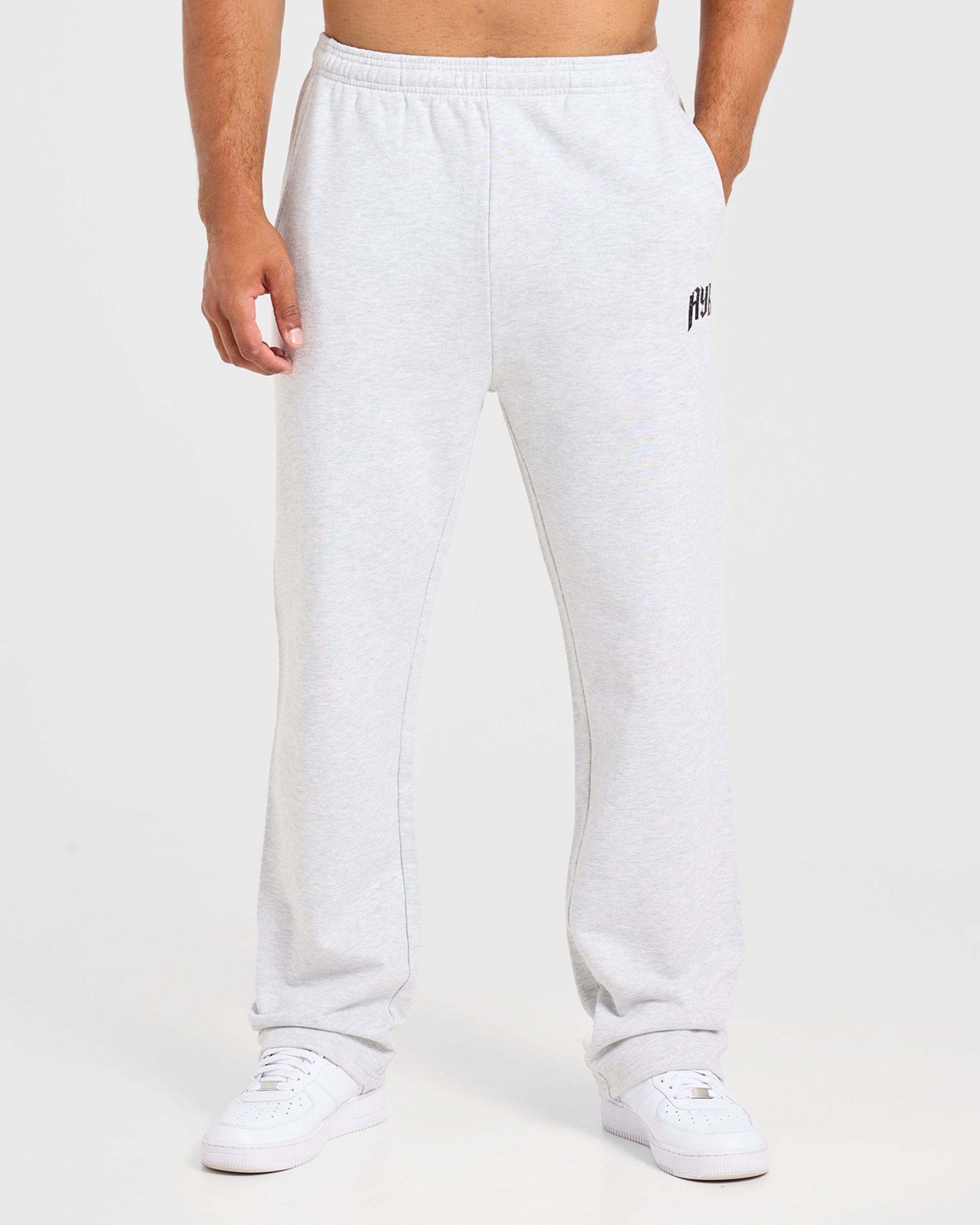 Heavy Lifting Gothic Oversized Straight Leg Joggers - Gris Marl