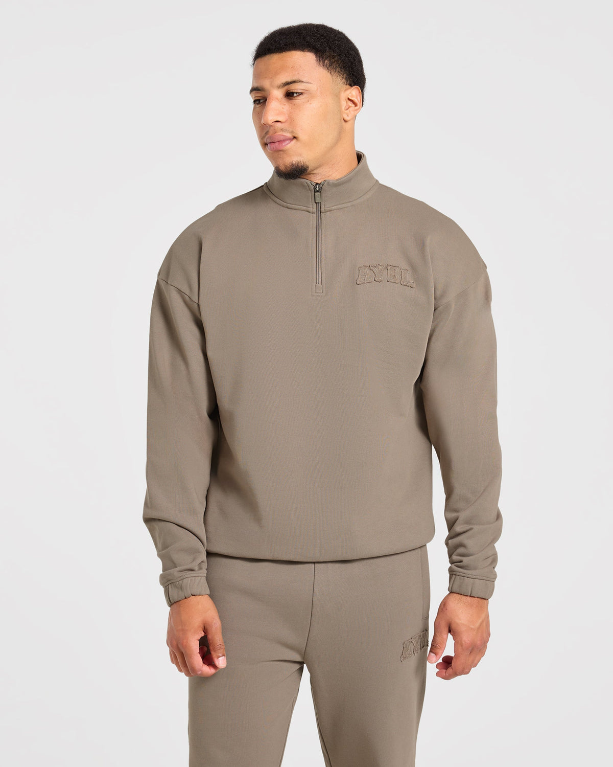 Effortless Oversized 1/4 Zip Pullover - Deep Ecru