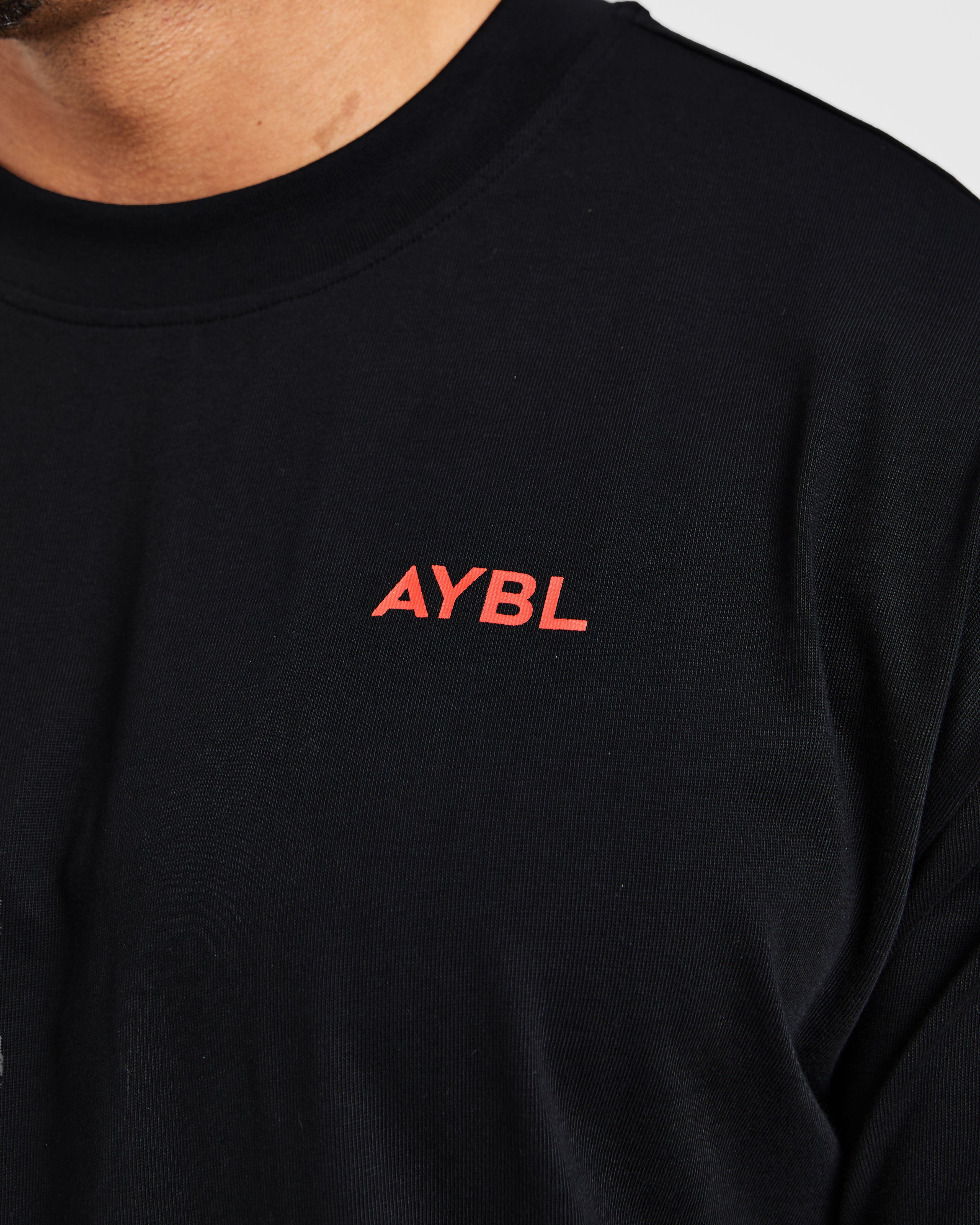 Essential Oversized T Shirt - Noir/Rouge