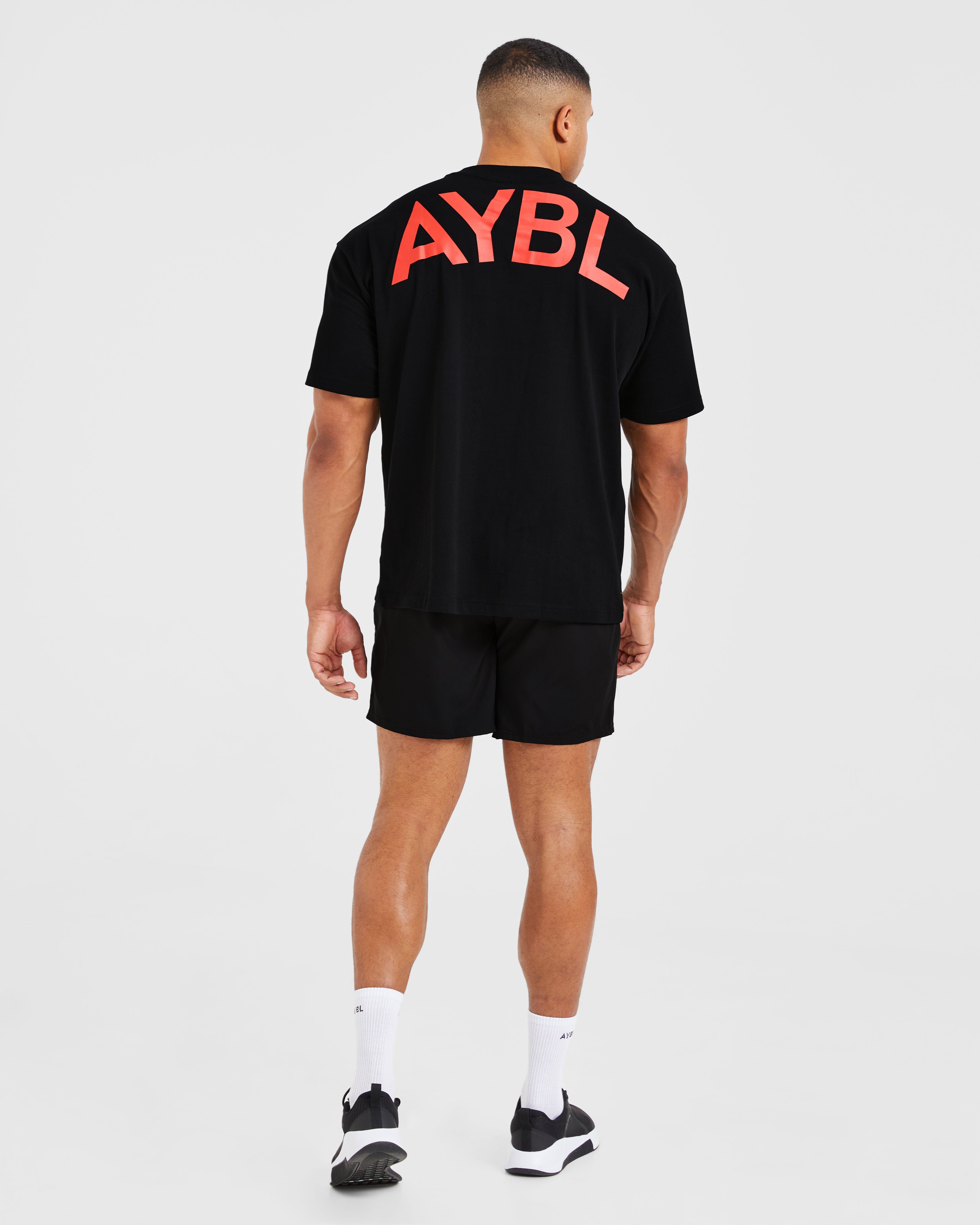 Essential Oversized T Shirt - Noir/Rouge