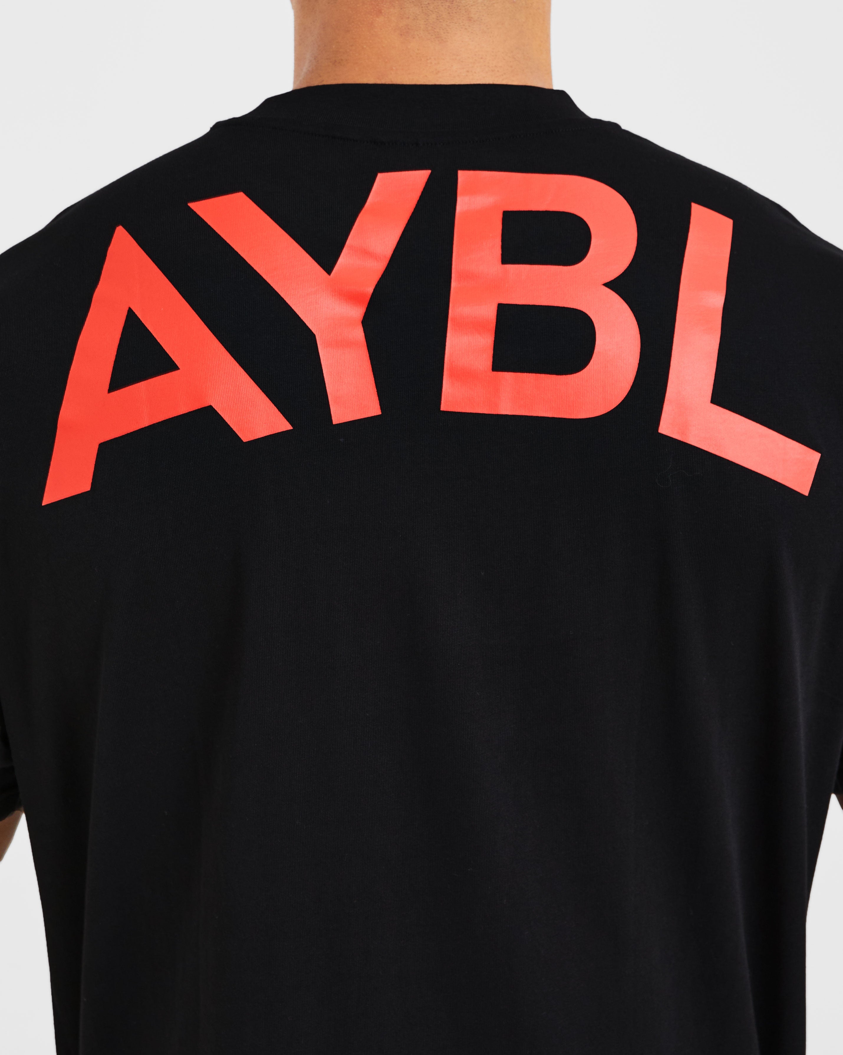 Essential Oversized T Shirt - Noir/Rouge