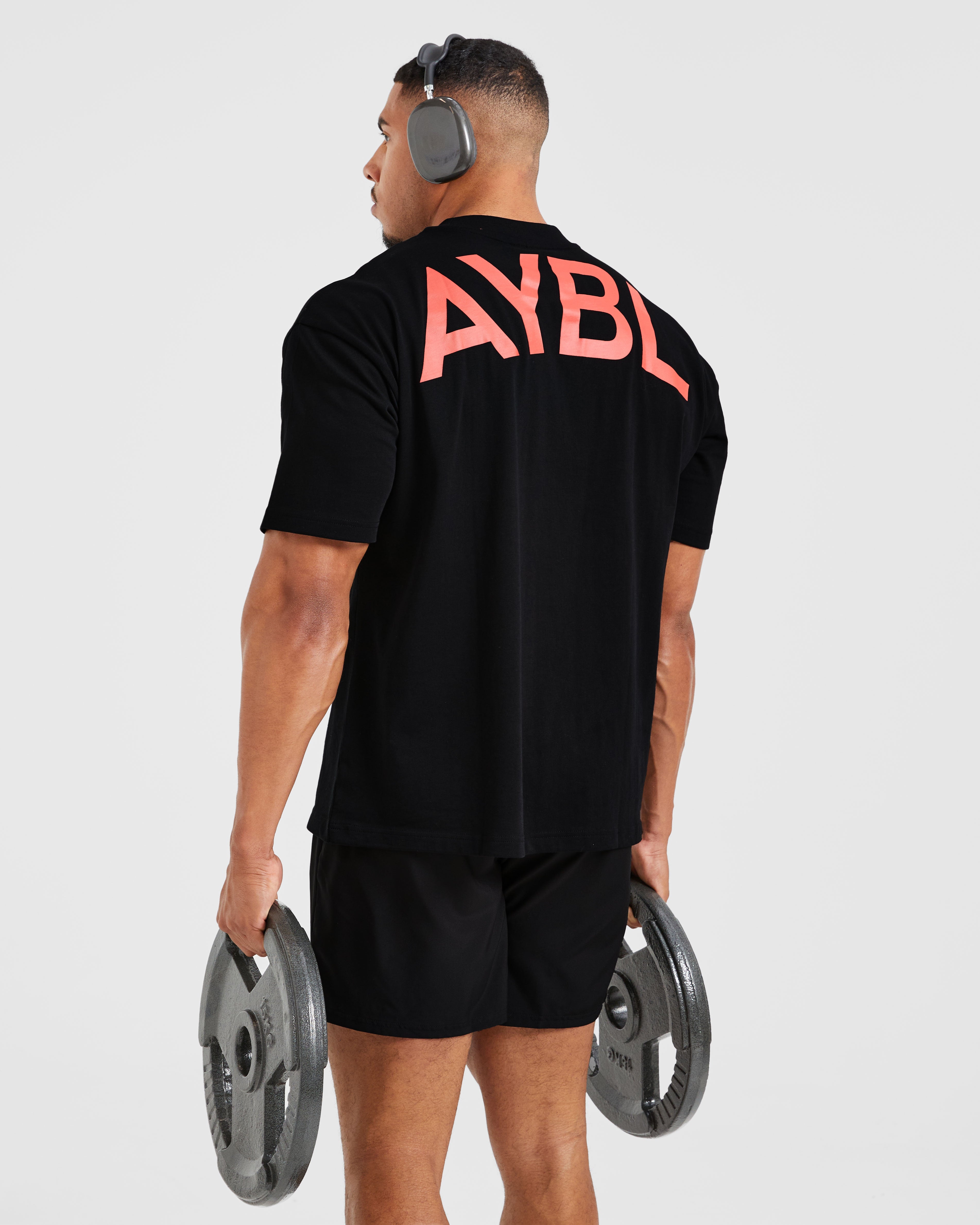Essential Oversized T Shirt - Noir/Rouge