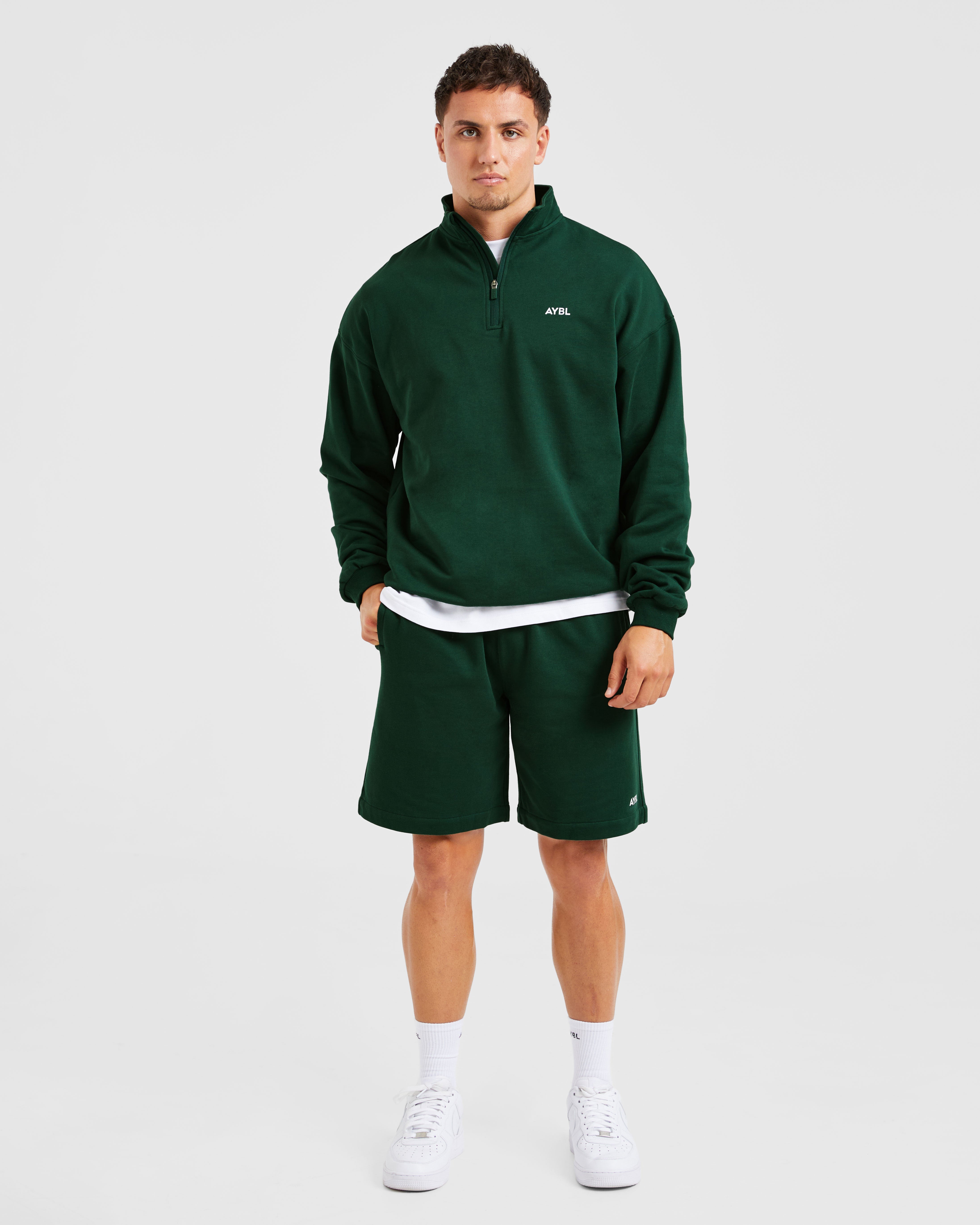 Rebound 1/4 Zip Pullover - Forest Vert