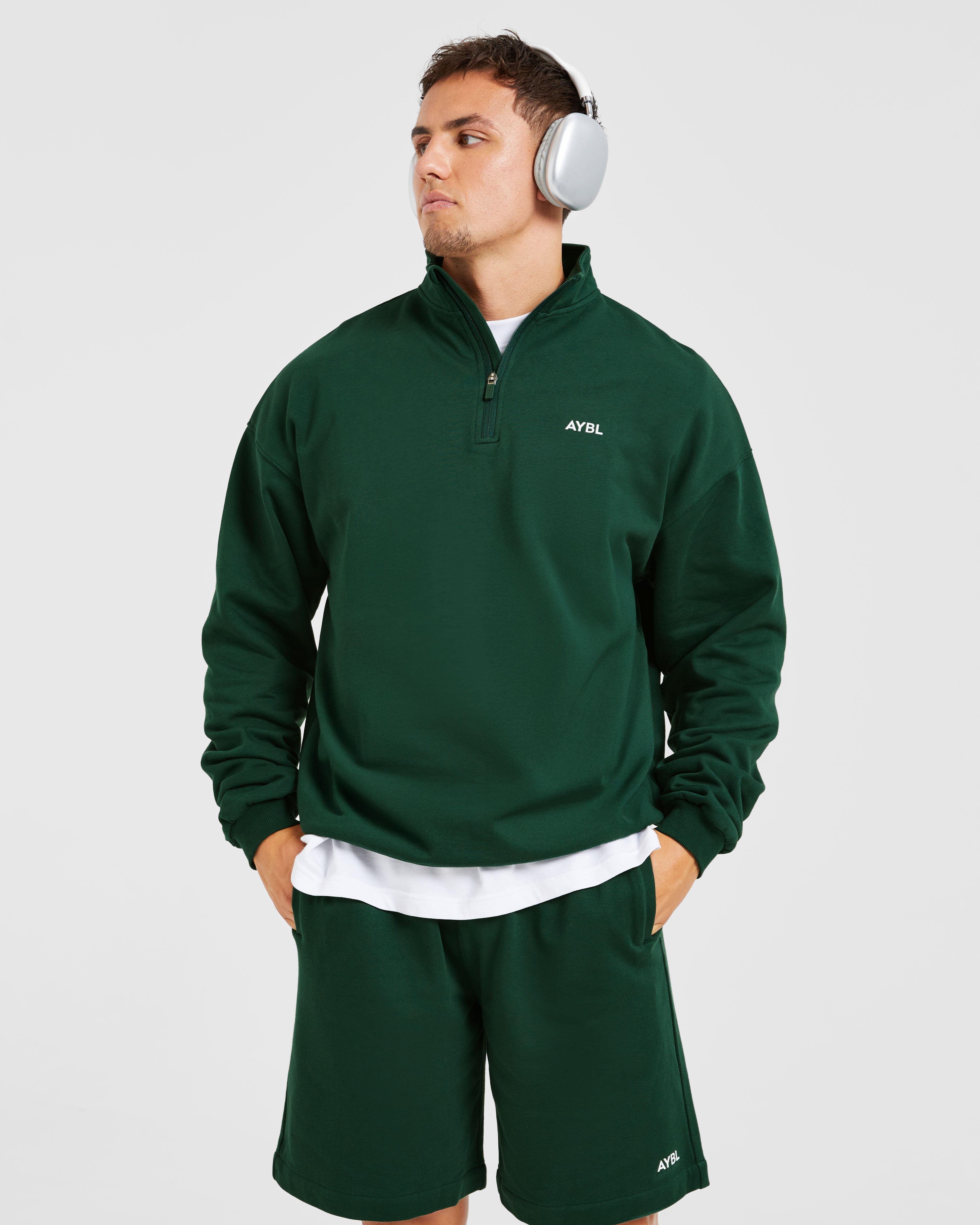 Rebound 1/4 Zip Pullover - Forest Vert