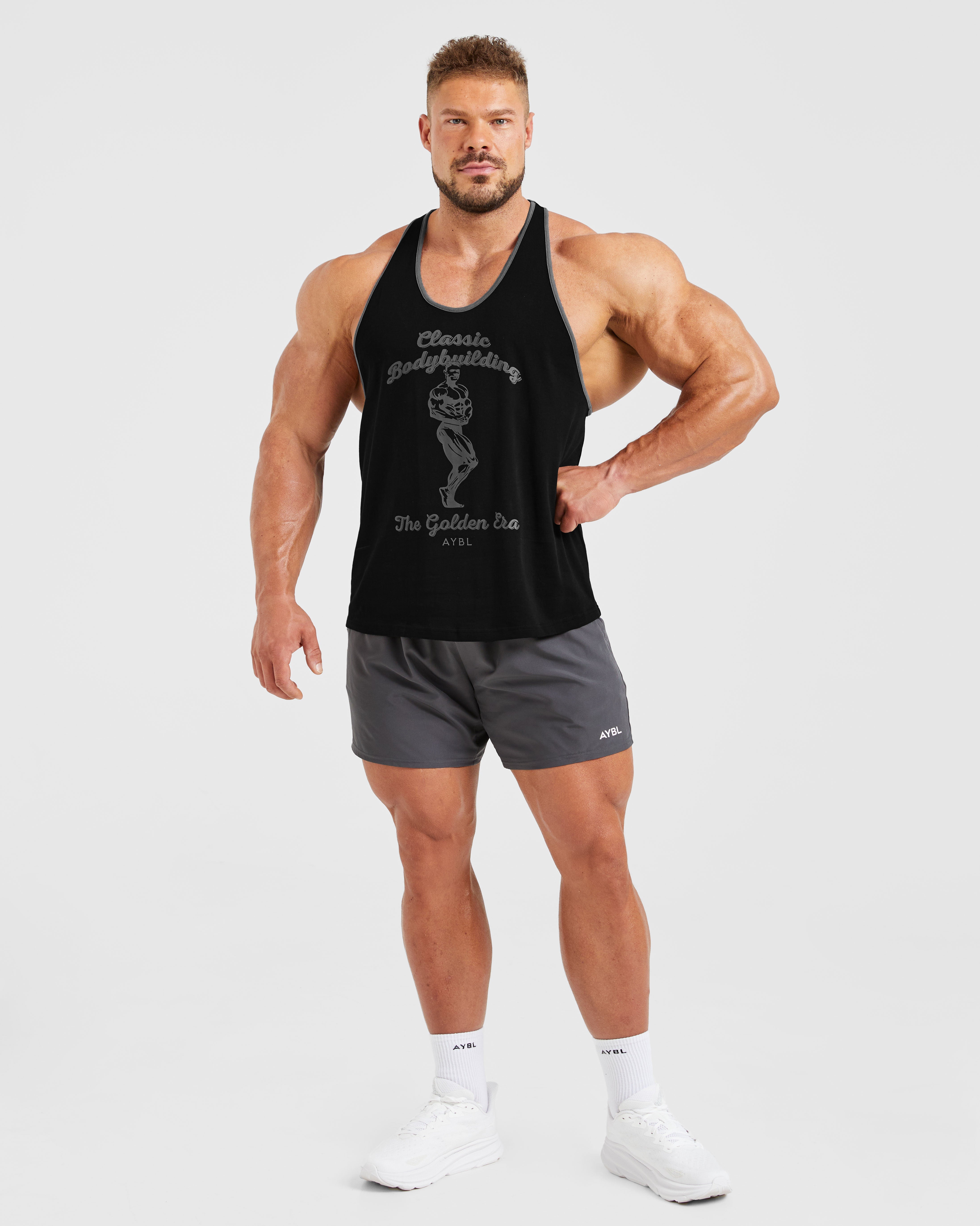 Wesley Vissers X Classic Bodybuilding Stringer - Noir/Charcoal