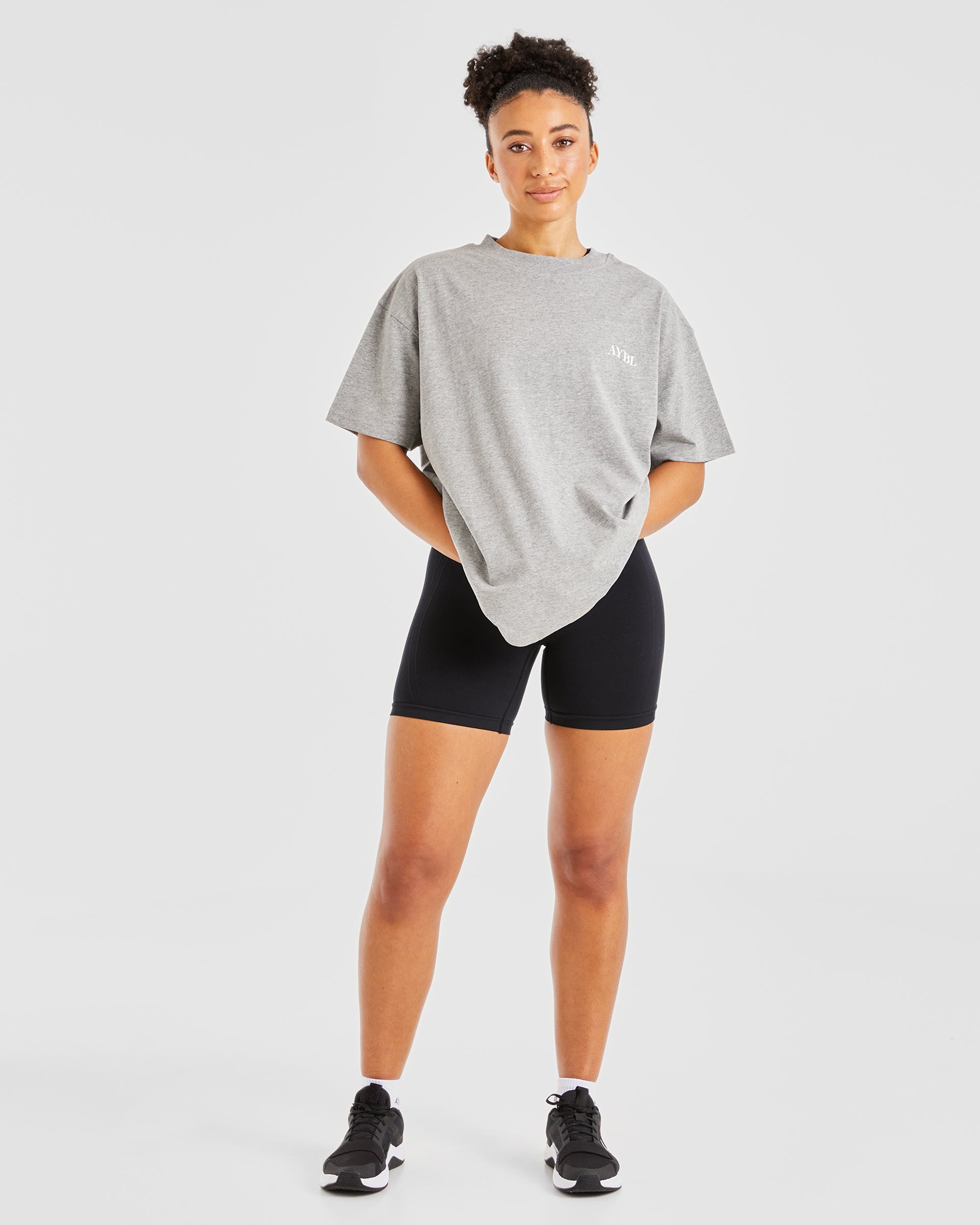 Be Good To Yourself Oversized T Shirt - Heather Gris/Blanc