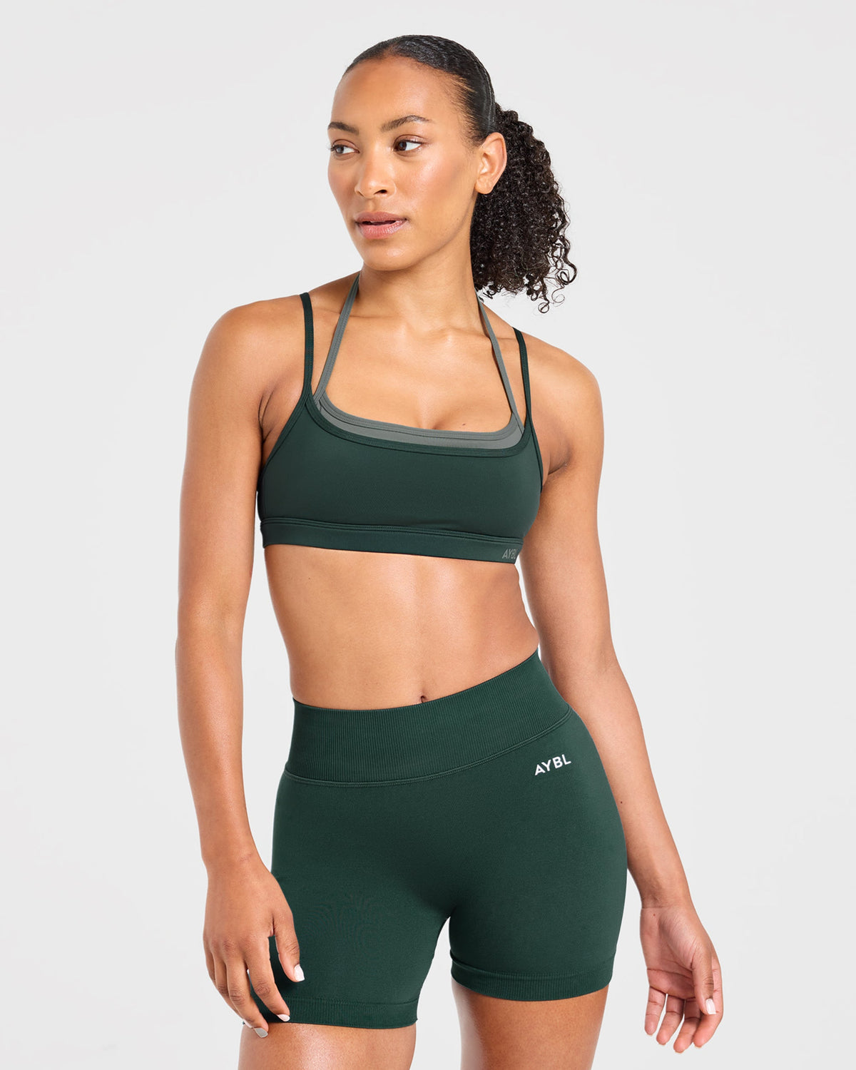 Essential Double Layer Sports Bra - Dark Vert