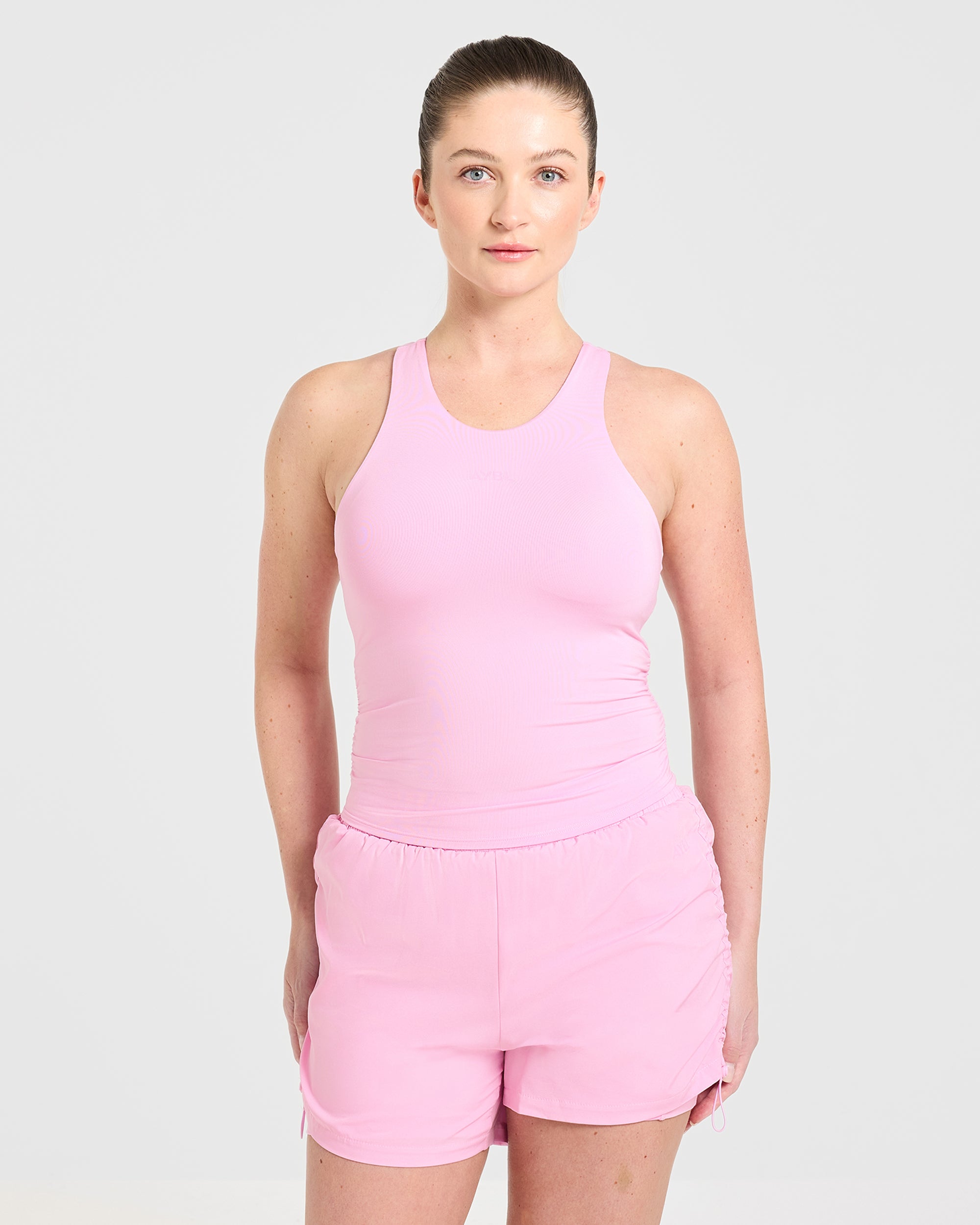 Run Ruched Tank - Spring Rose