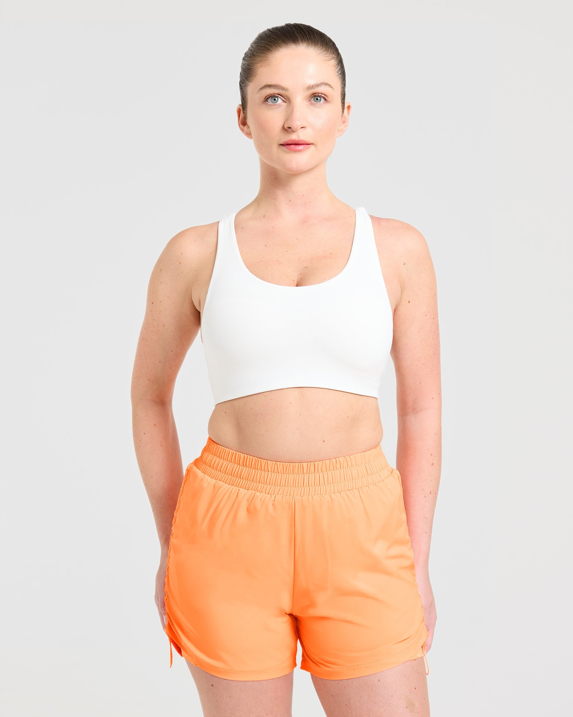 Run Cross Back Sports Bra - Blanc