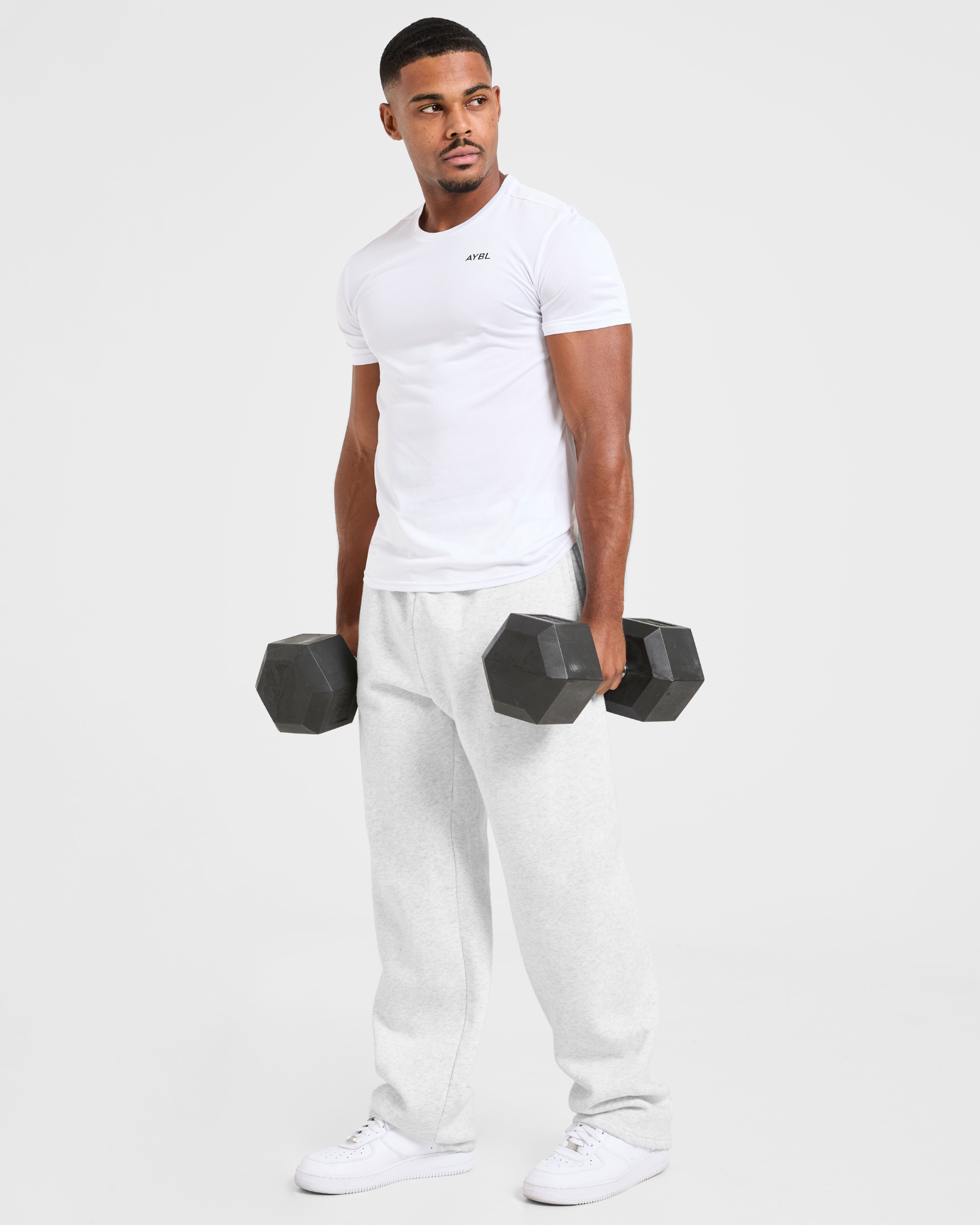 Essential Oversized Straight Leg Joggers - Gris Marl