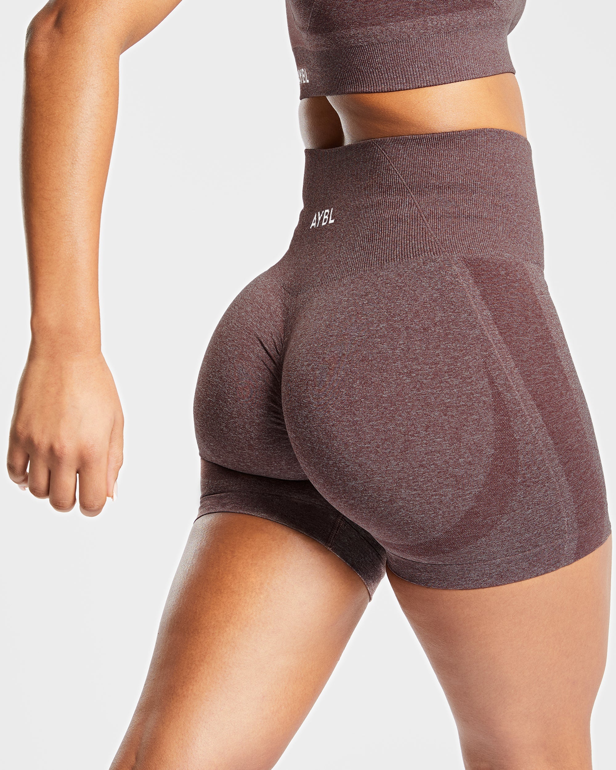 Empower Seamless Shorts - Marron Marl
